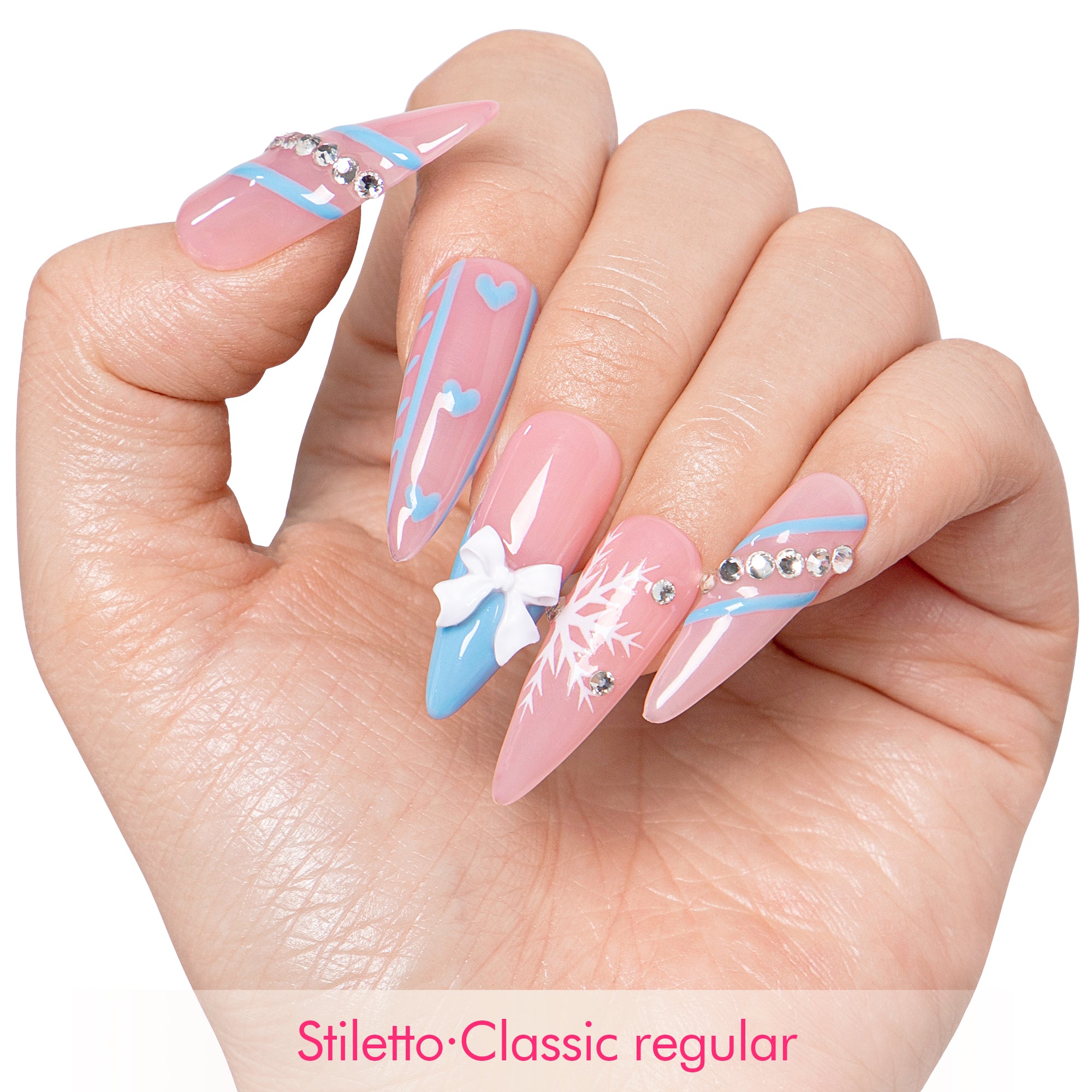 Blue Frosty Handmade Nails H687