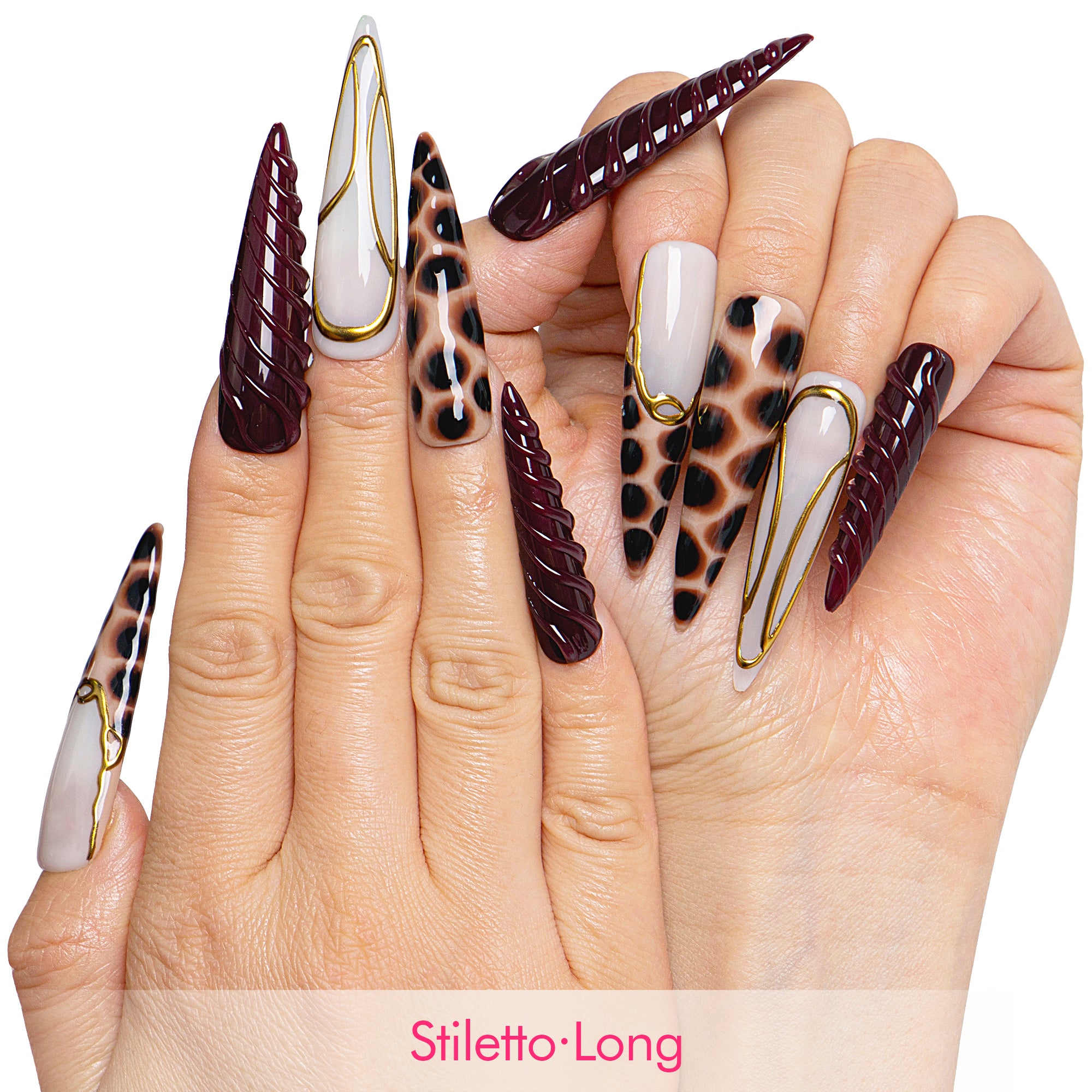 Wine Panther Handmade Nails H689