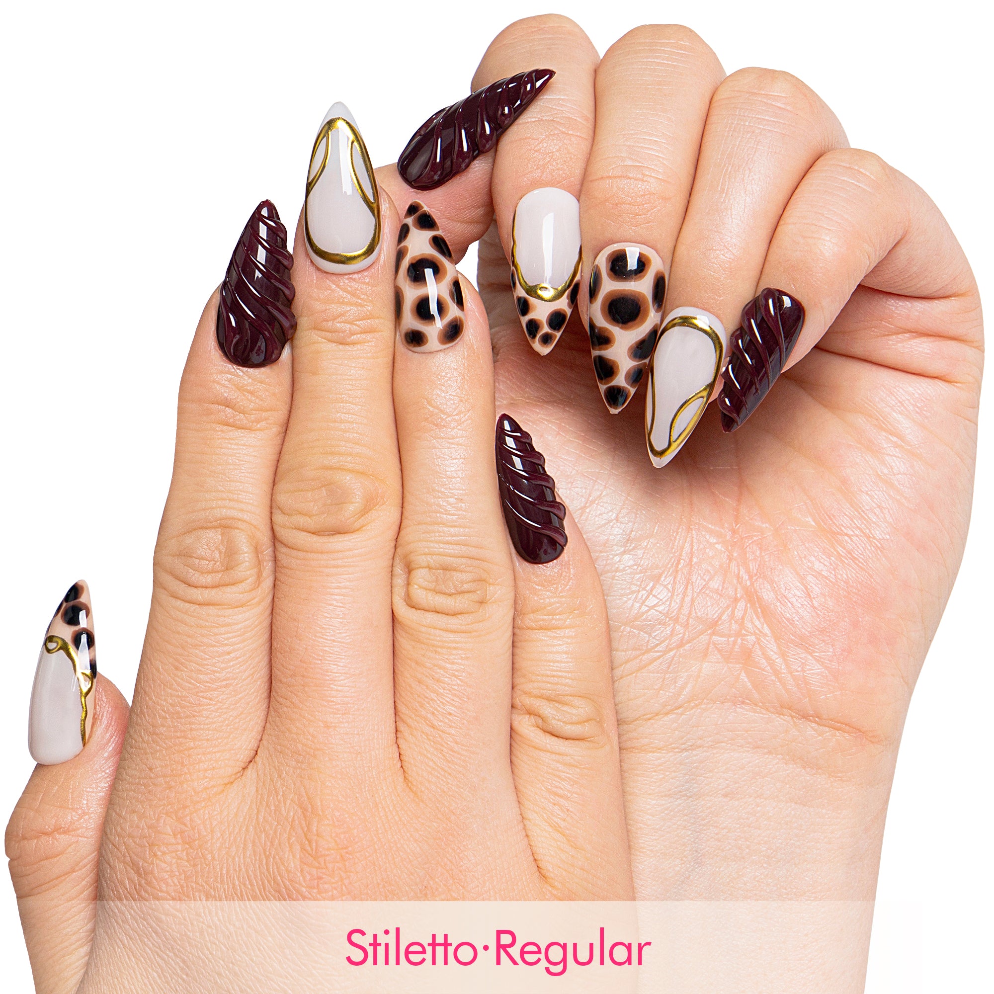 Wine Panther Handmade Nails H689