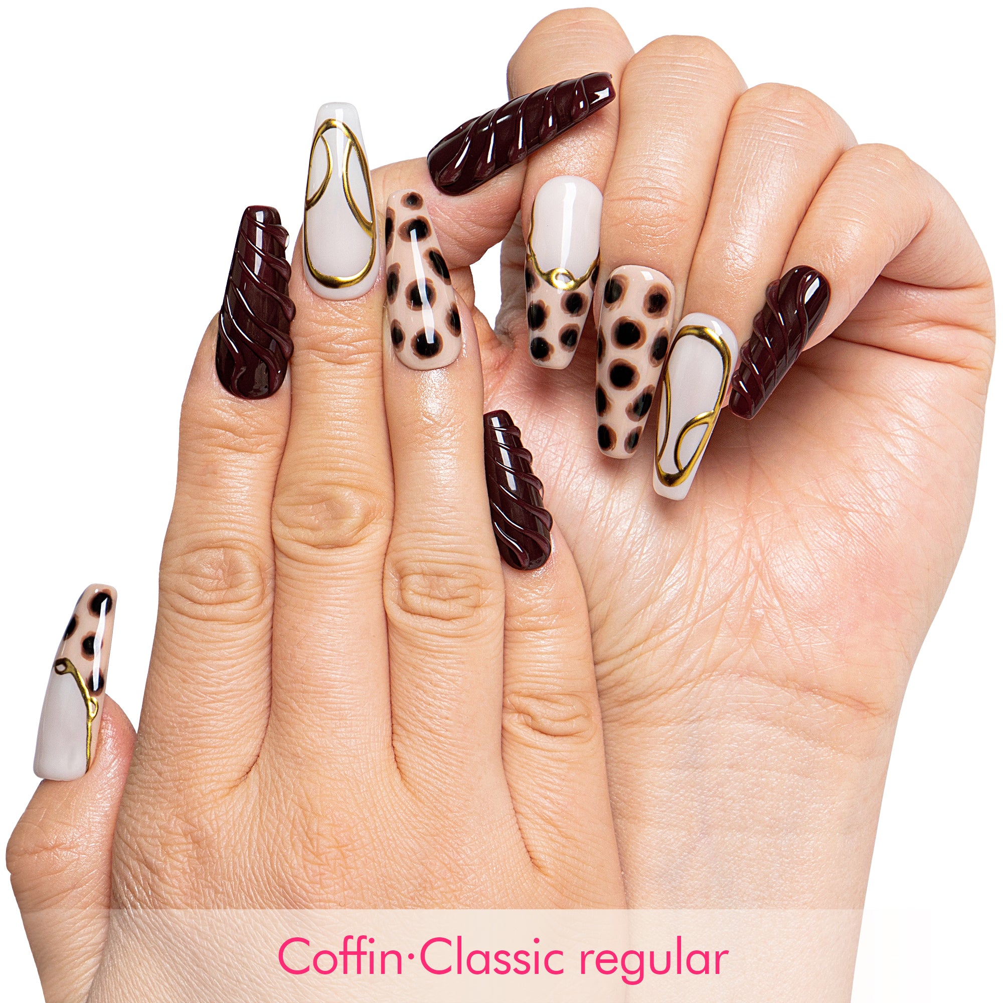 Wine Panther Handmade Nails H689