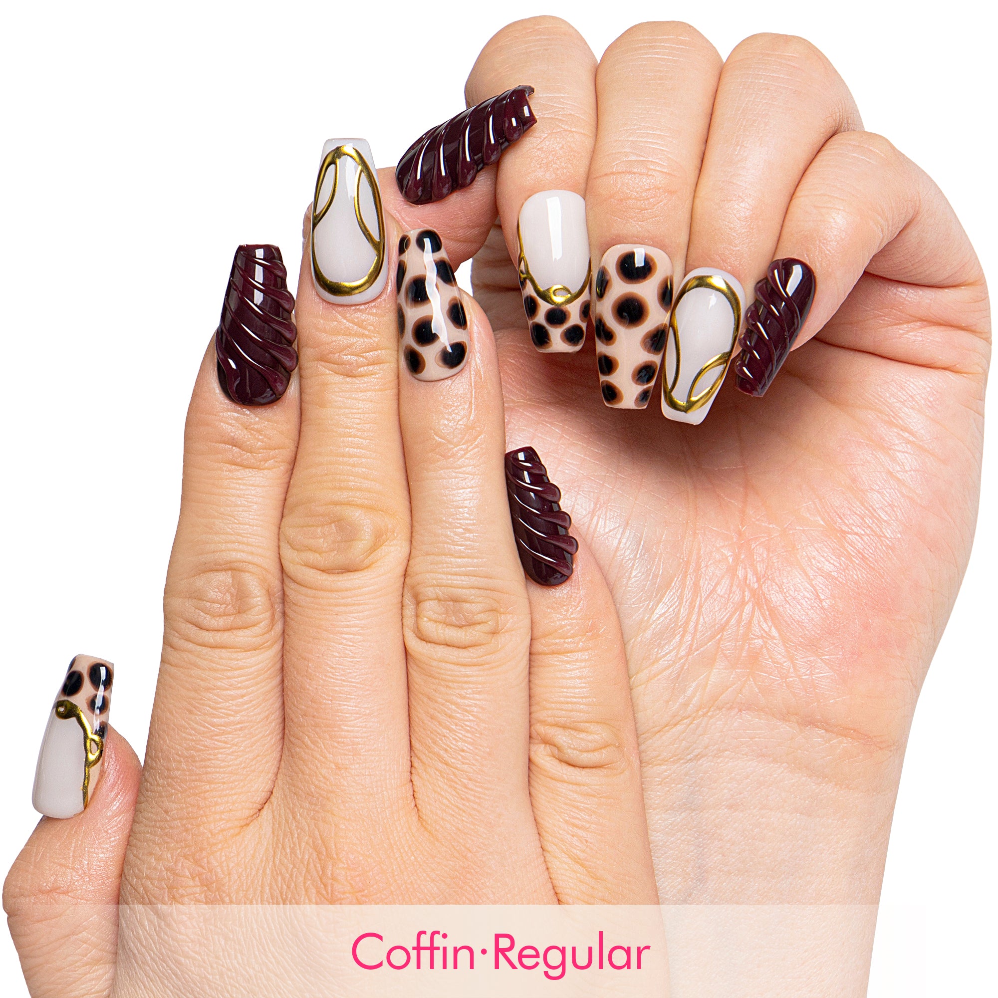 Wine Panther Handmade Nails H689