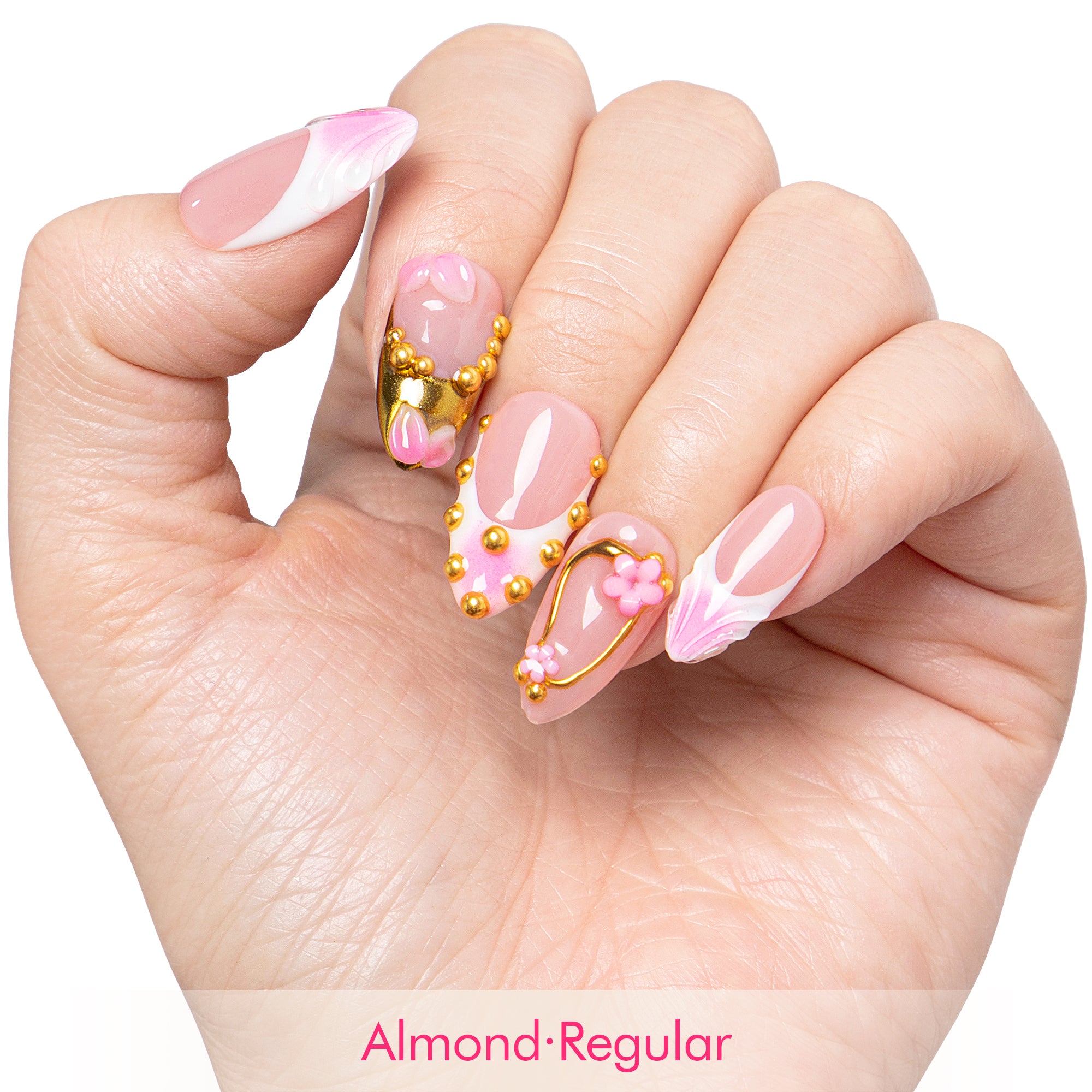 Rosy Charm Handmade Nails H692