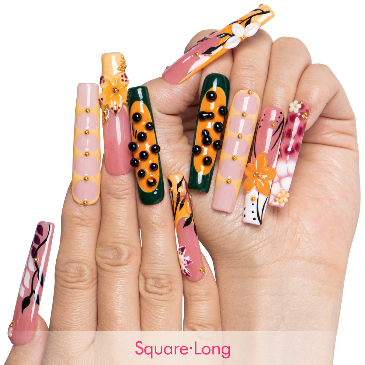 Papaya Mirage Handmade Nails H699