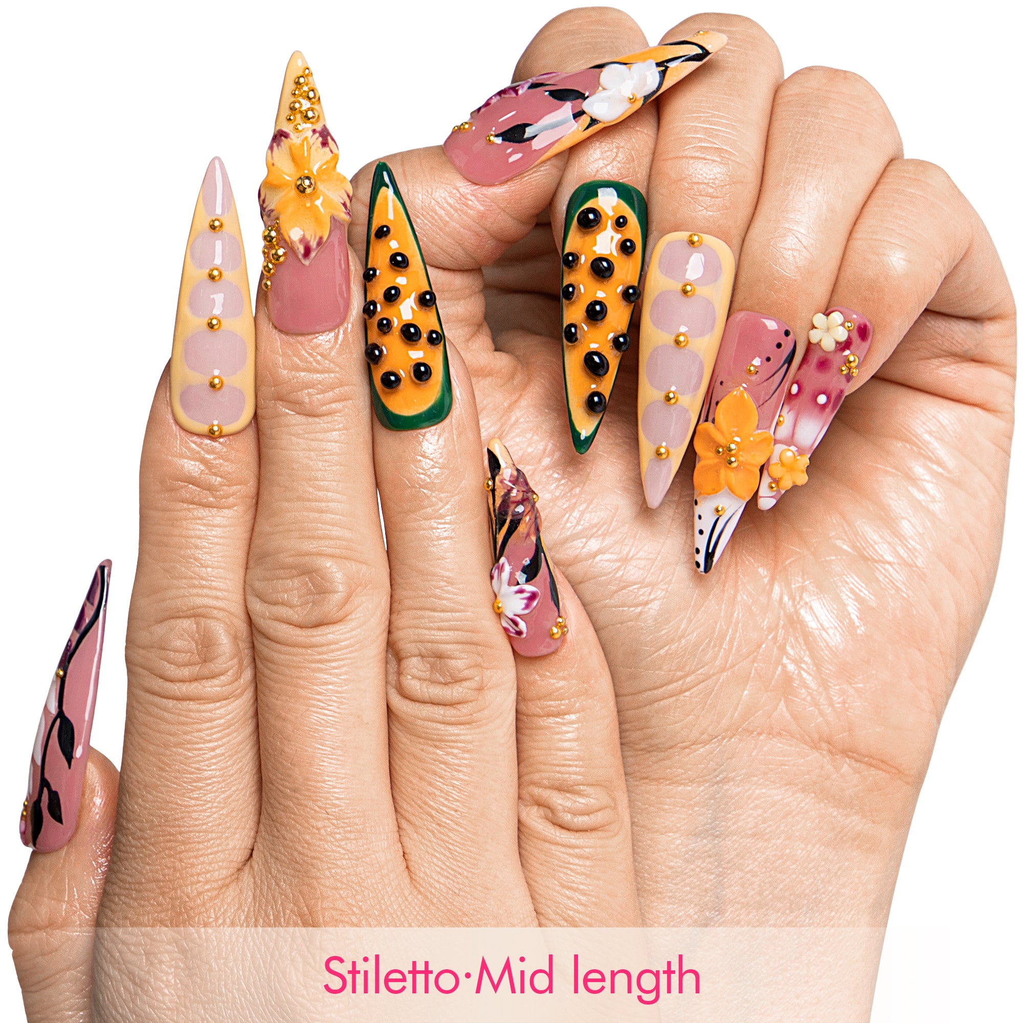 Papaya Mirage Handmade Nails H699