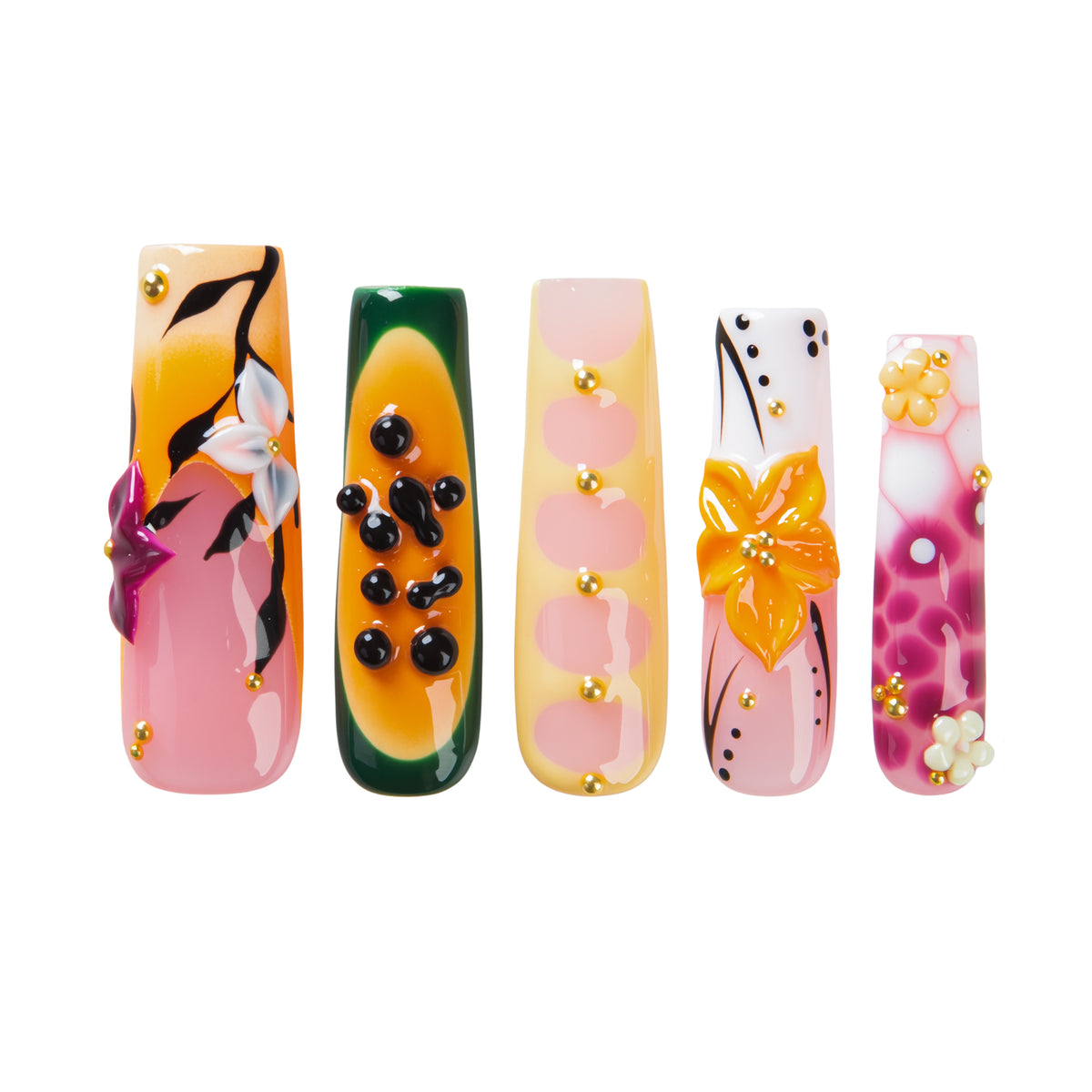 Papaya Mirage Handmade Nails H699