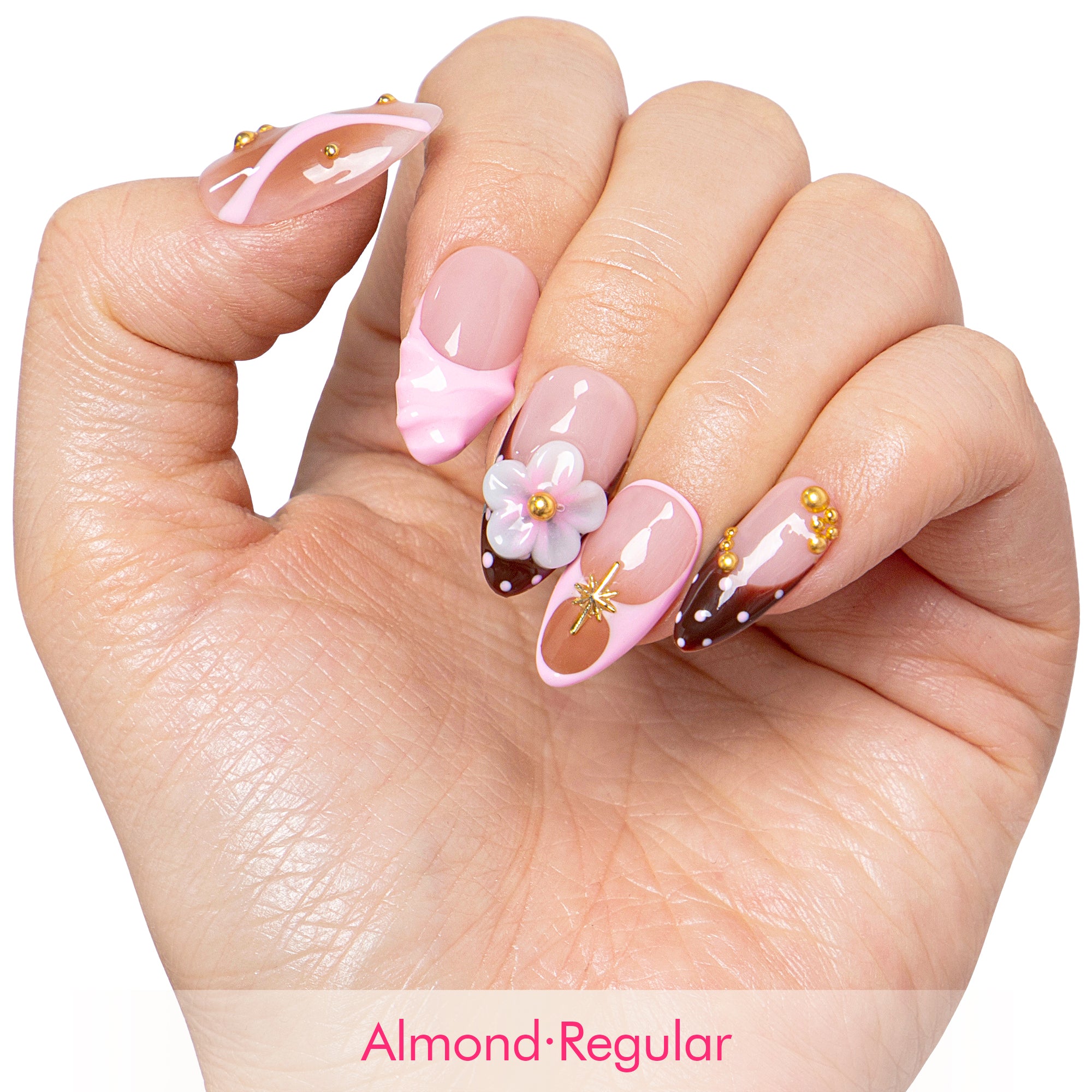 Berry Mocha Handmade Nails H700