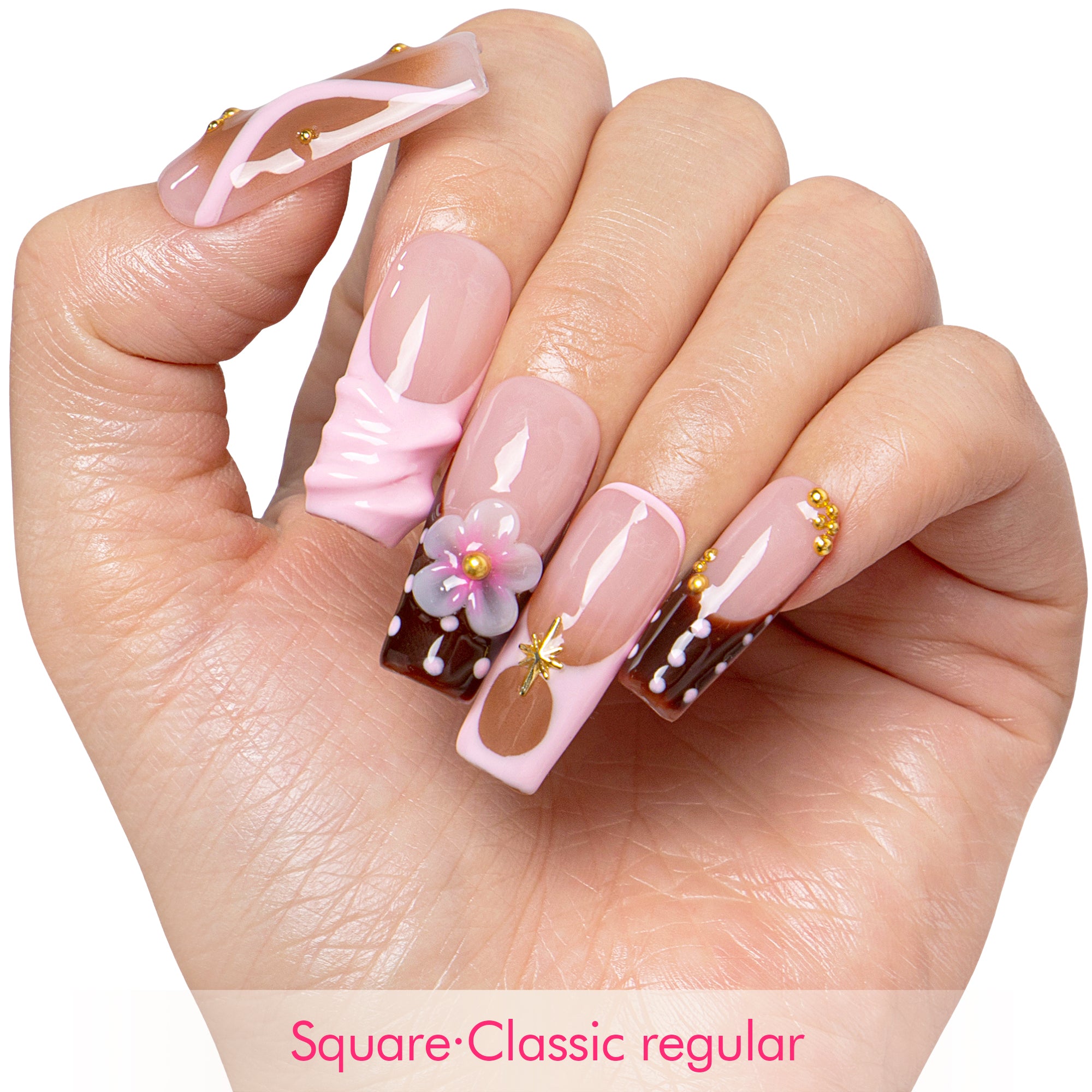Berry Mocha Handmade Nails H700