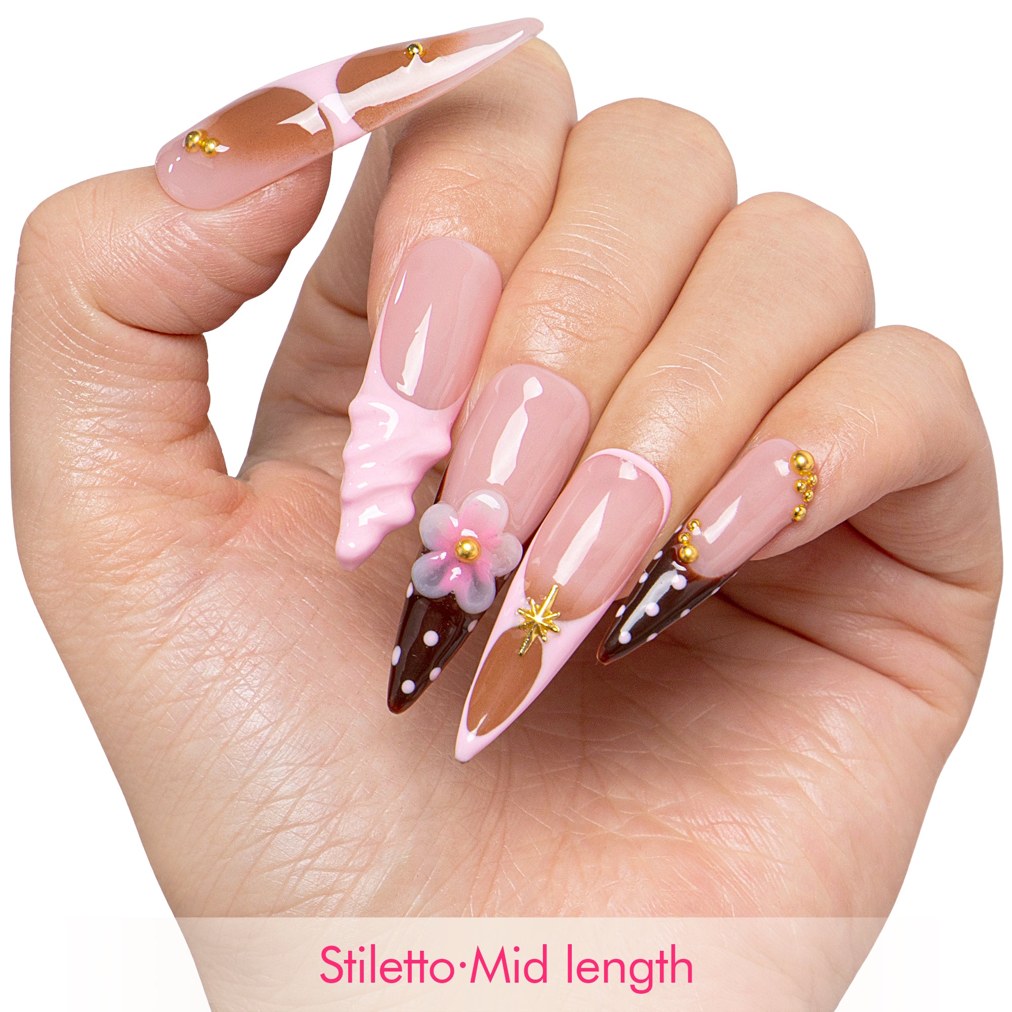 Berry Mocha Handmade Nails H700