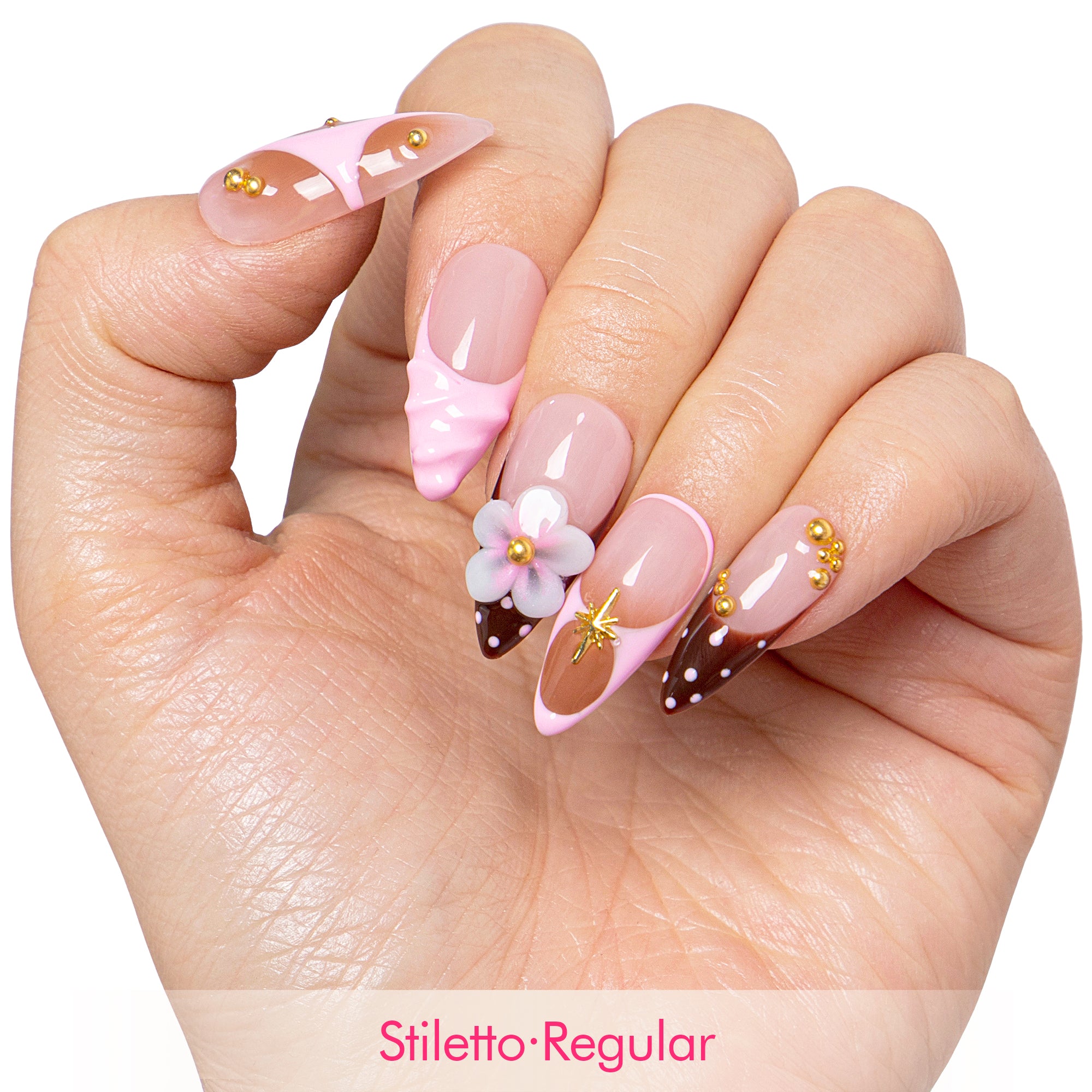 Berry Mocha Handmade Nails H700