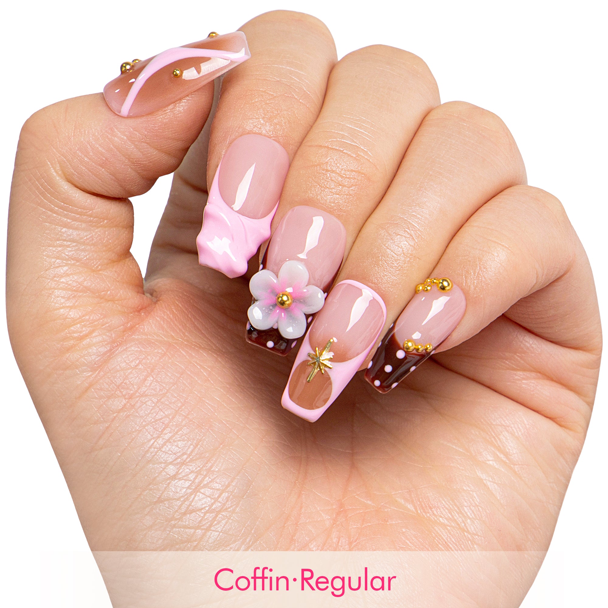 Berry Mocha Handmade Nails H700