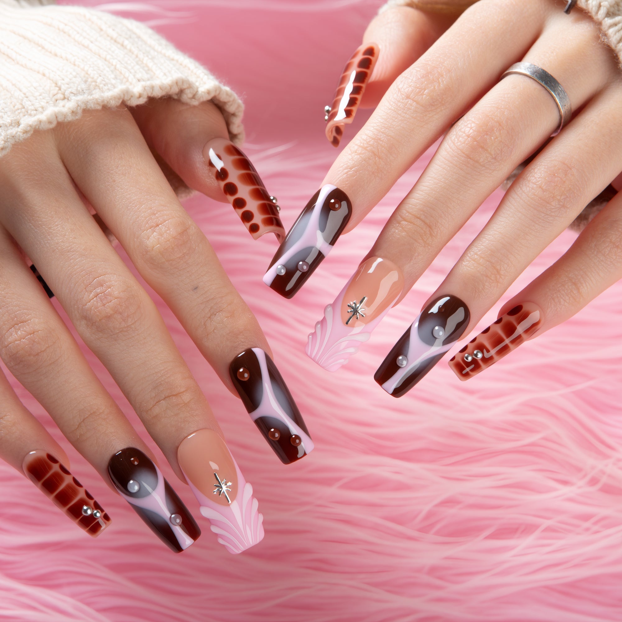 Velvet Mocha Handmade Nails H701