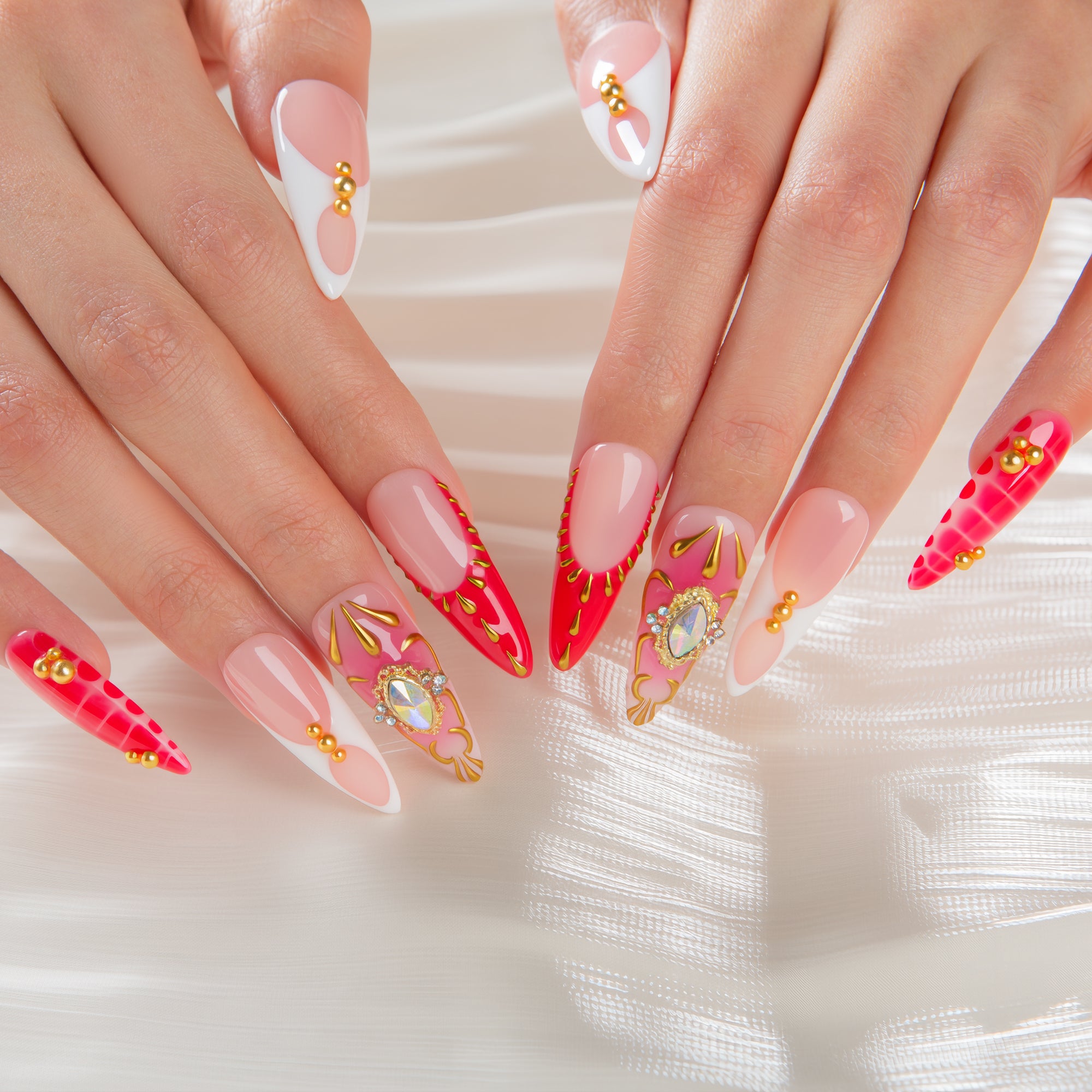 Royal Flame Handmade Nails H703