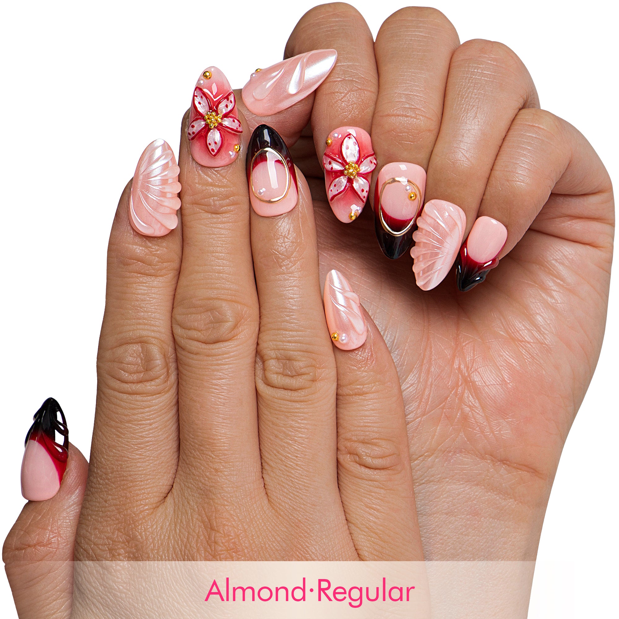 Crimson Veil Handmade Nails H707