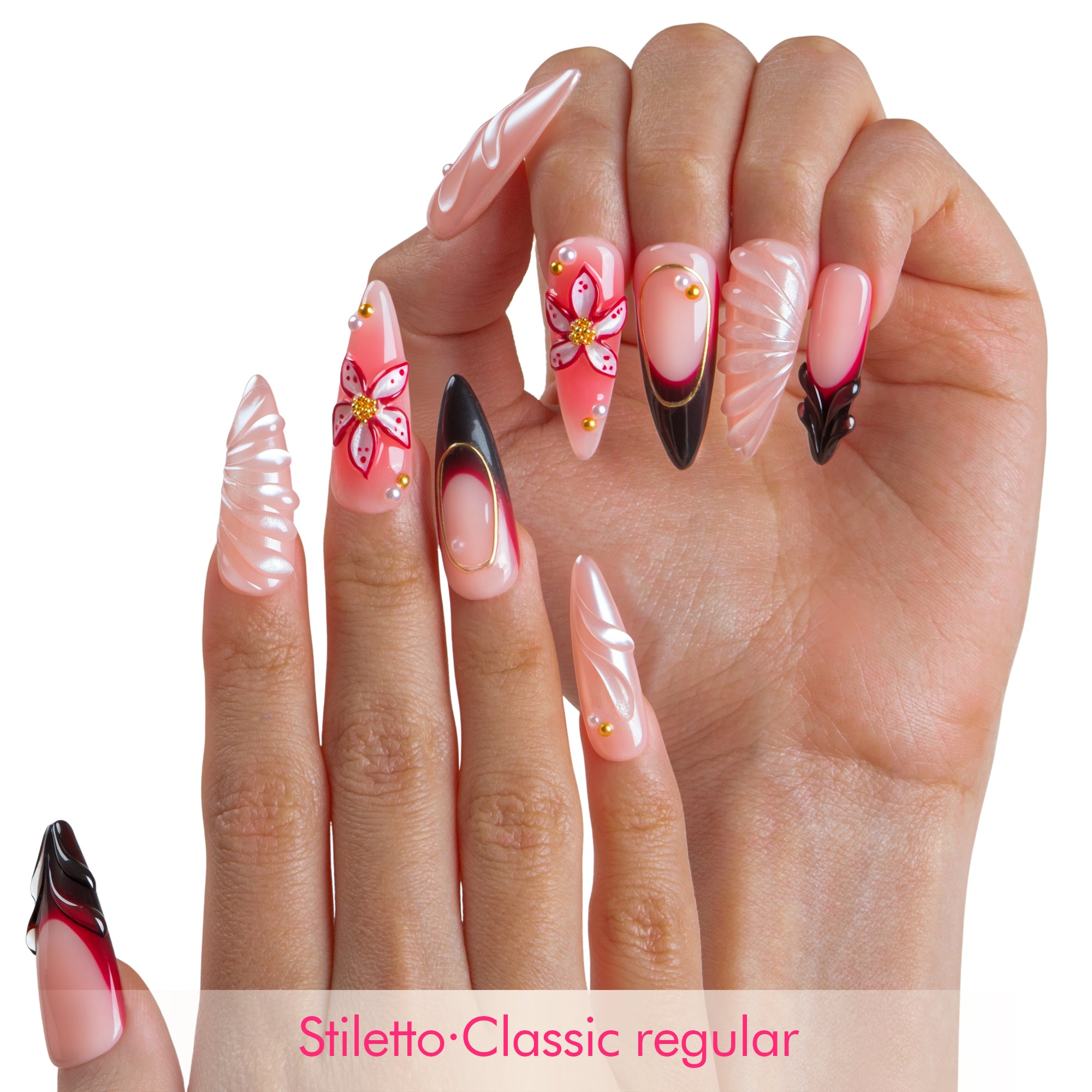 Crimson Veil Handmade Nails H707