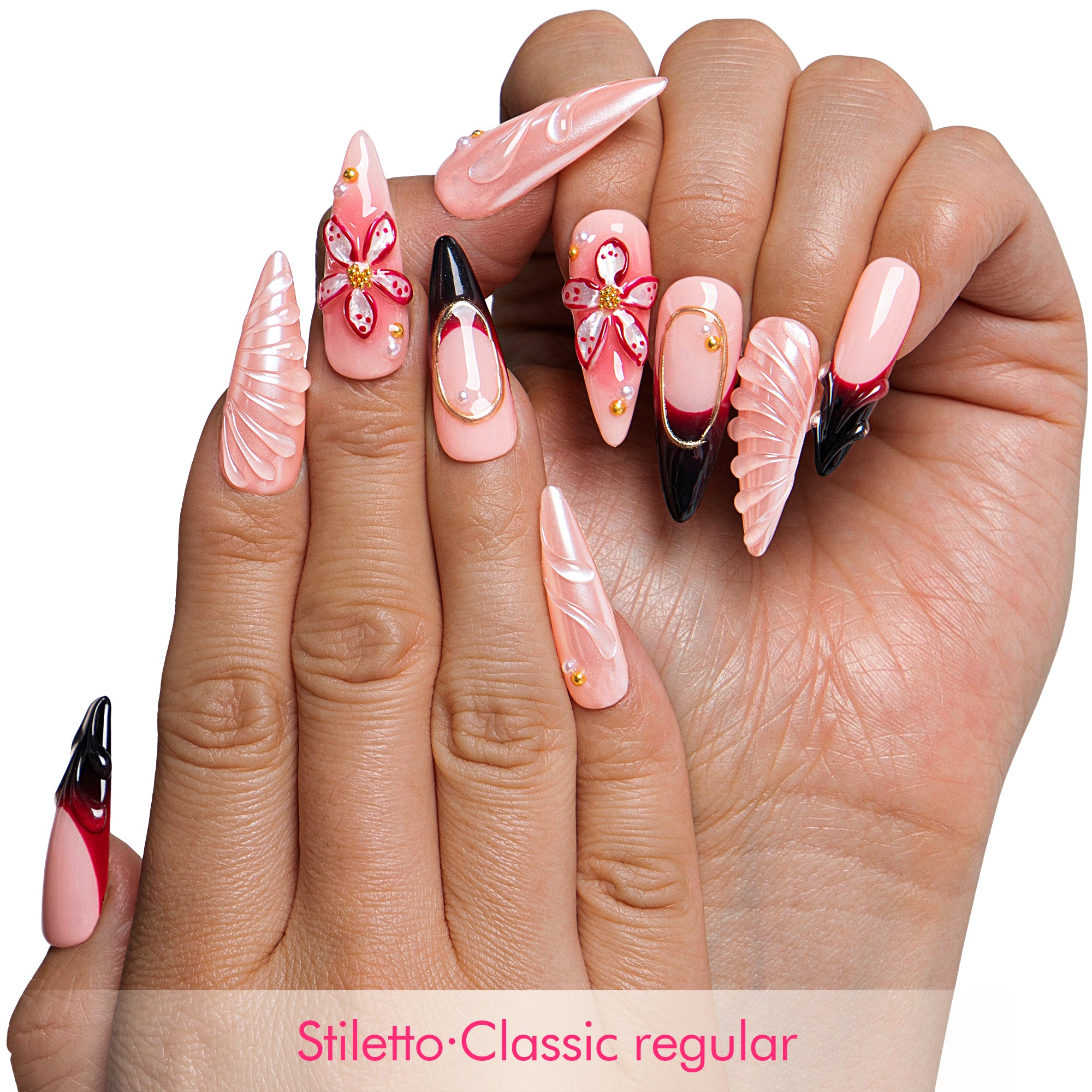 Crimson Veil Handmade Nails H707