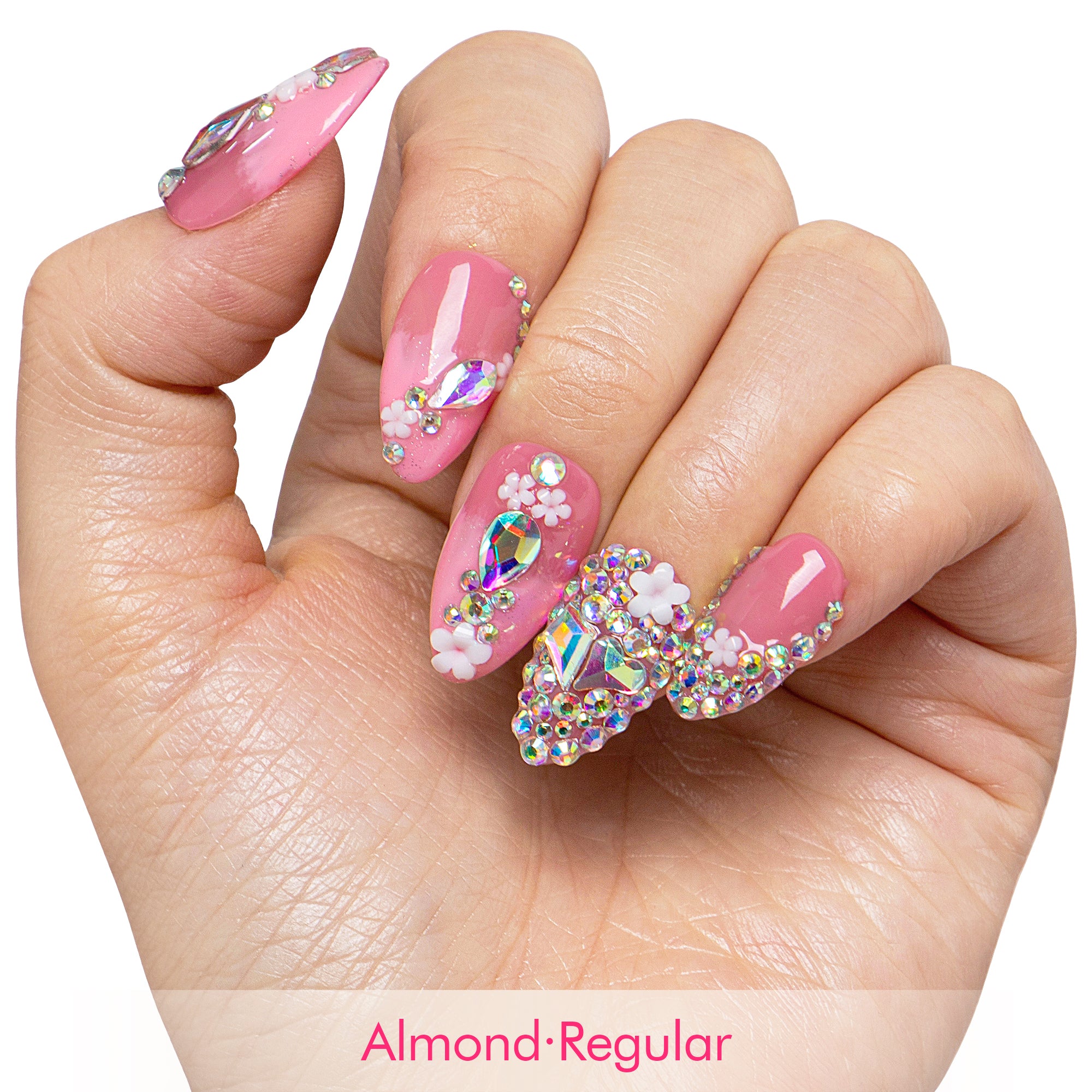 Pink Crystal Dream Handmade Nails H708