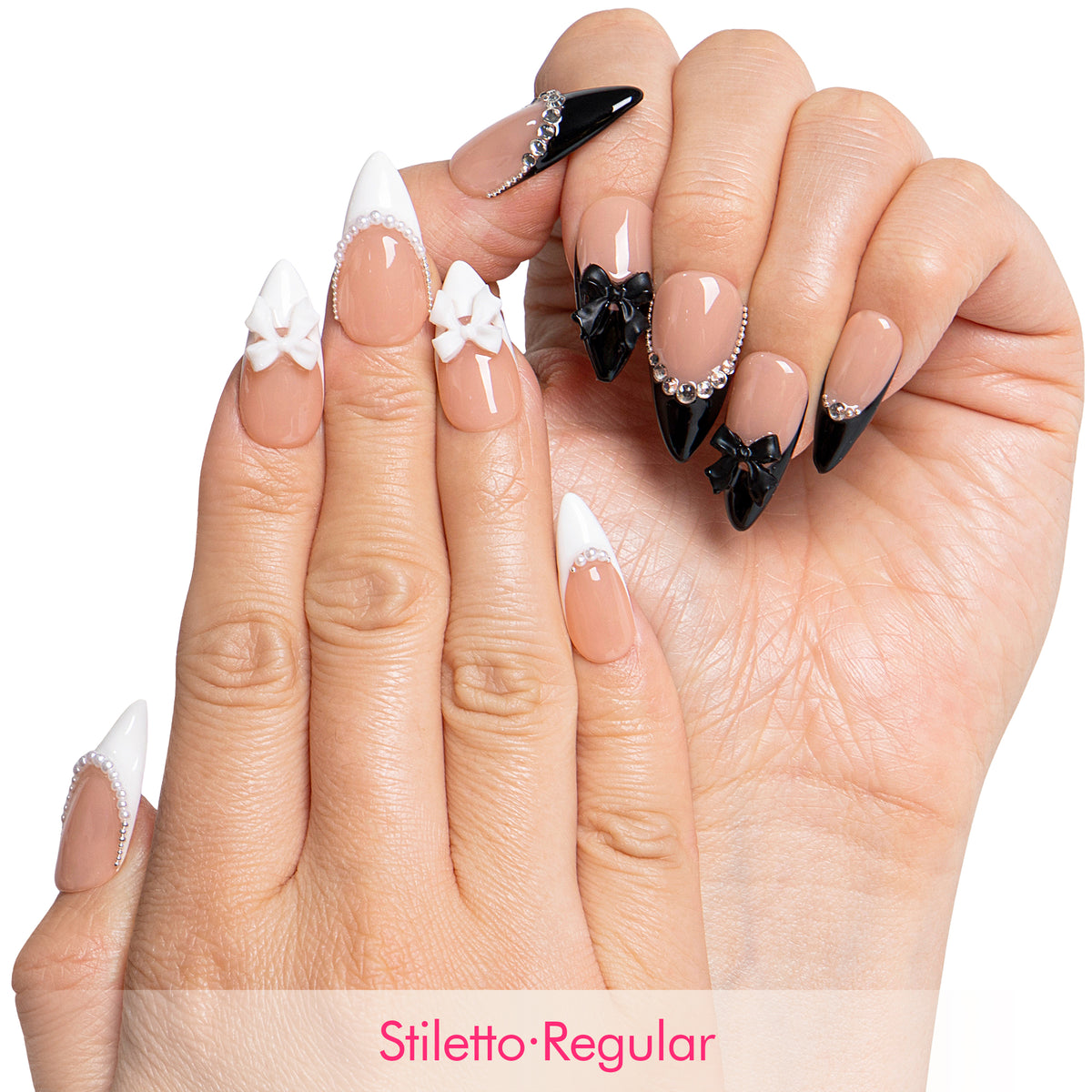 Elegance Bow Handmade Nails H711