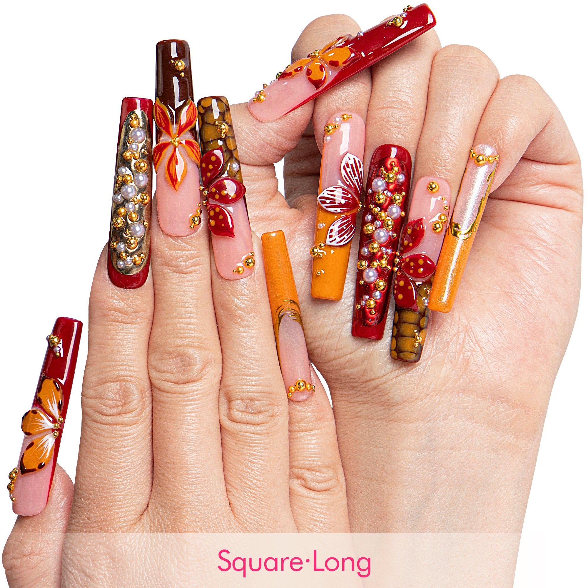 Ember Blossom Handmade Nails H712