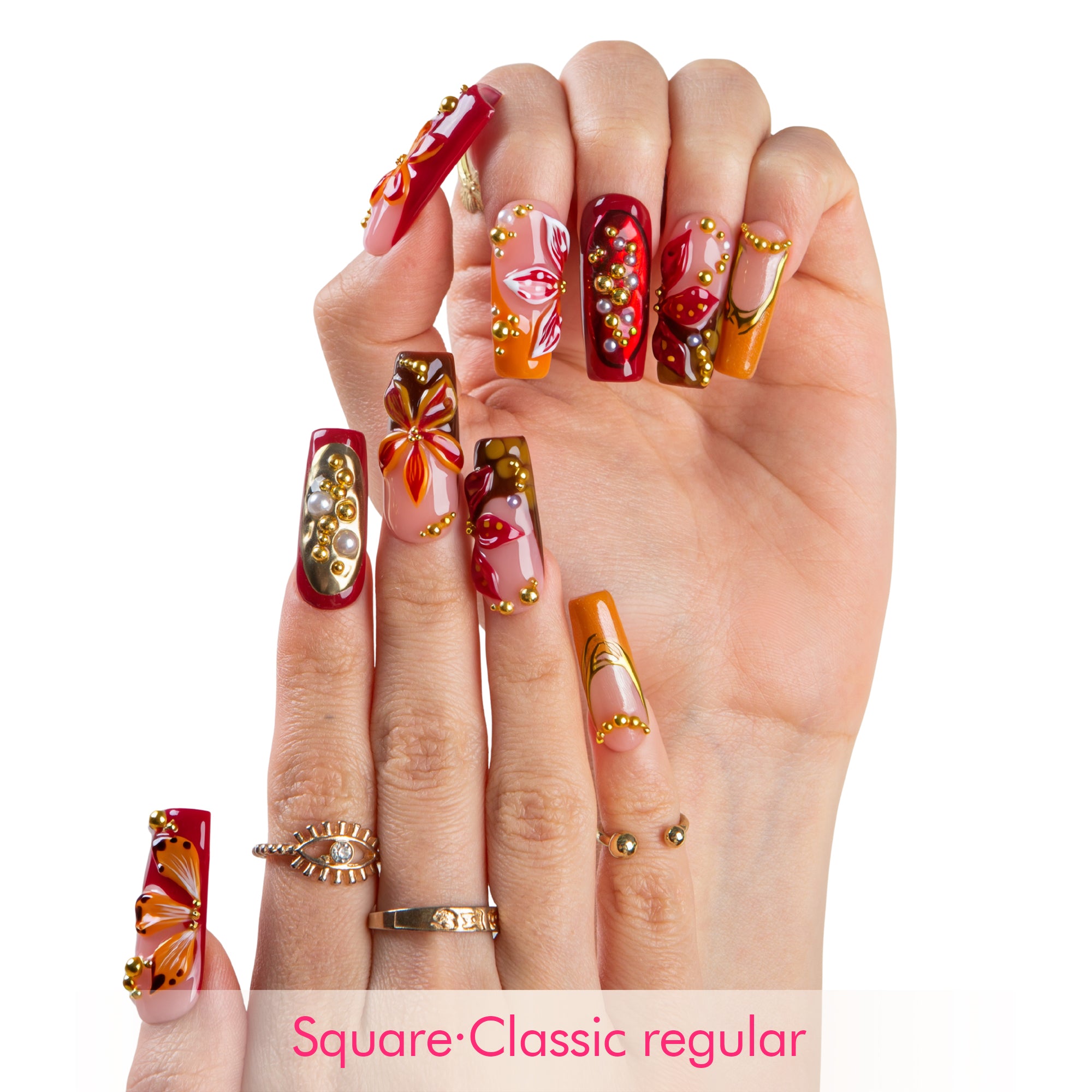 Ember Blossom Handmade Nails H712