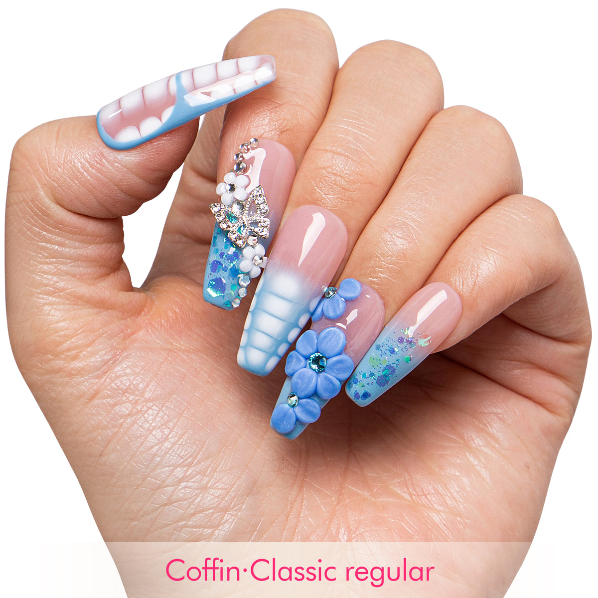 Frosty Flutter Handmade Nails H716
