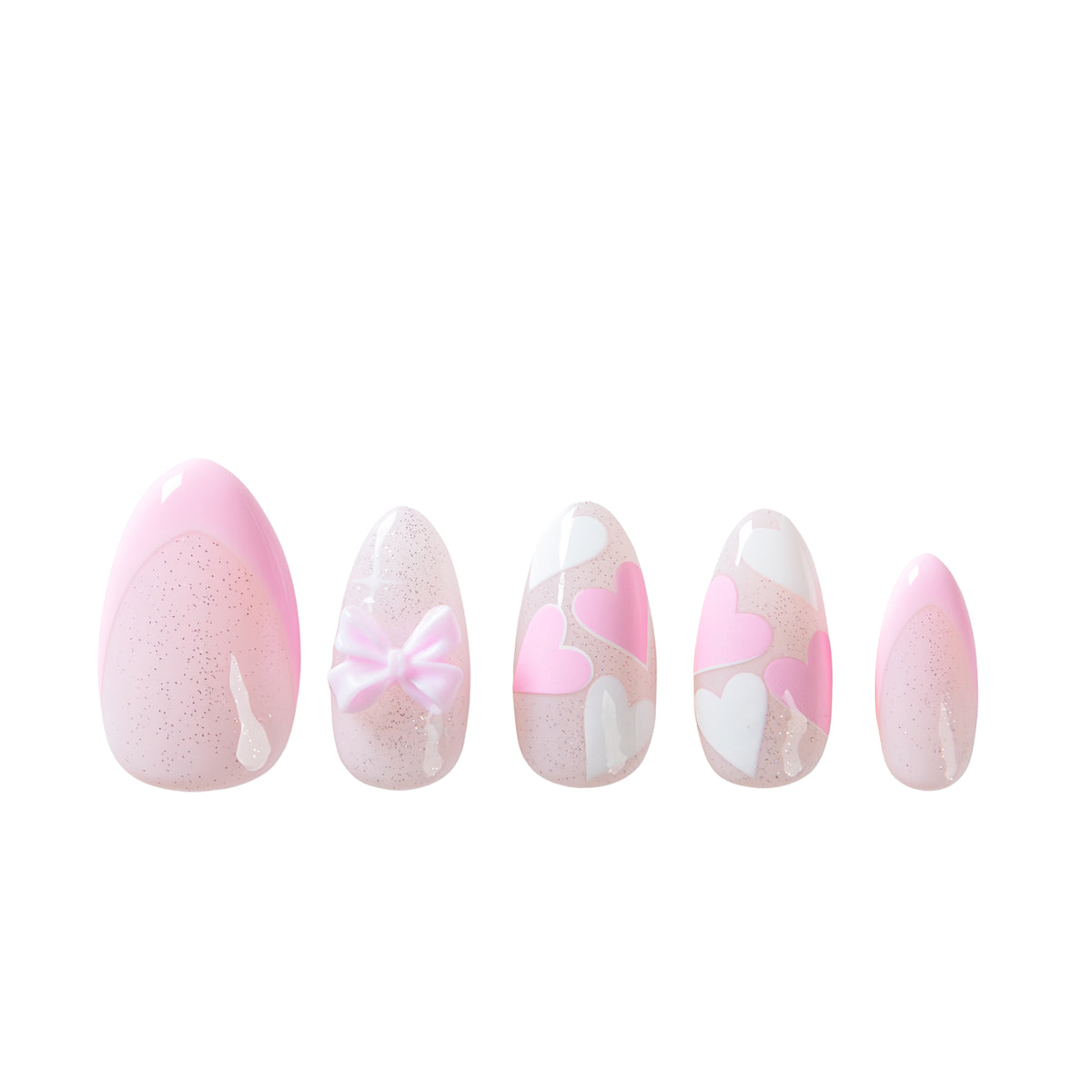 Pink Heartbeat Handmade Nails H717
