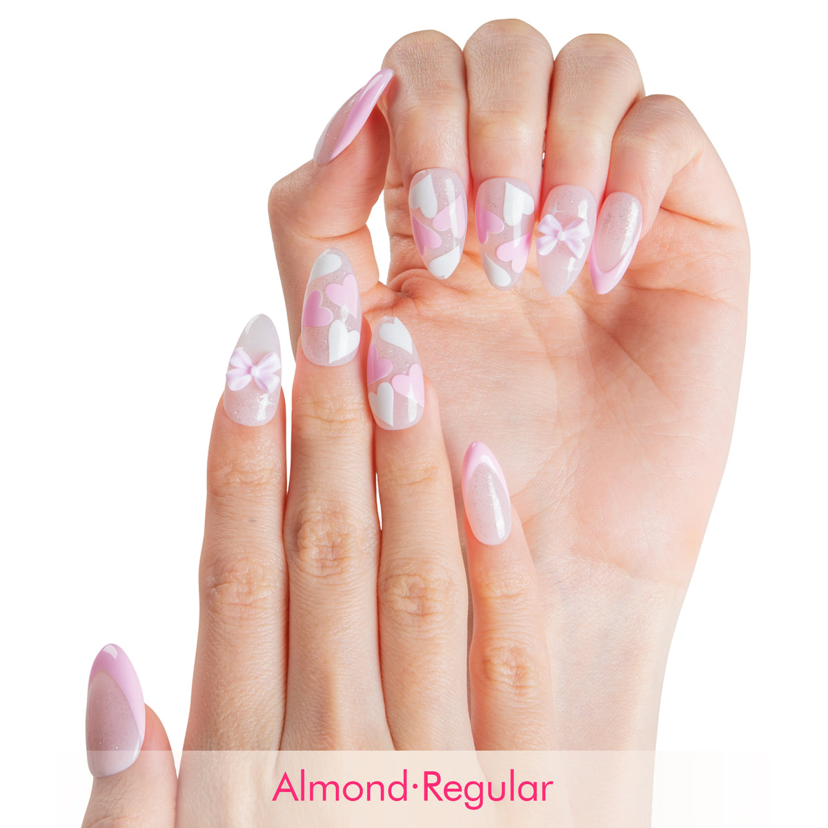 Pink Heartbeat Handmade Nails H717