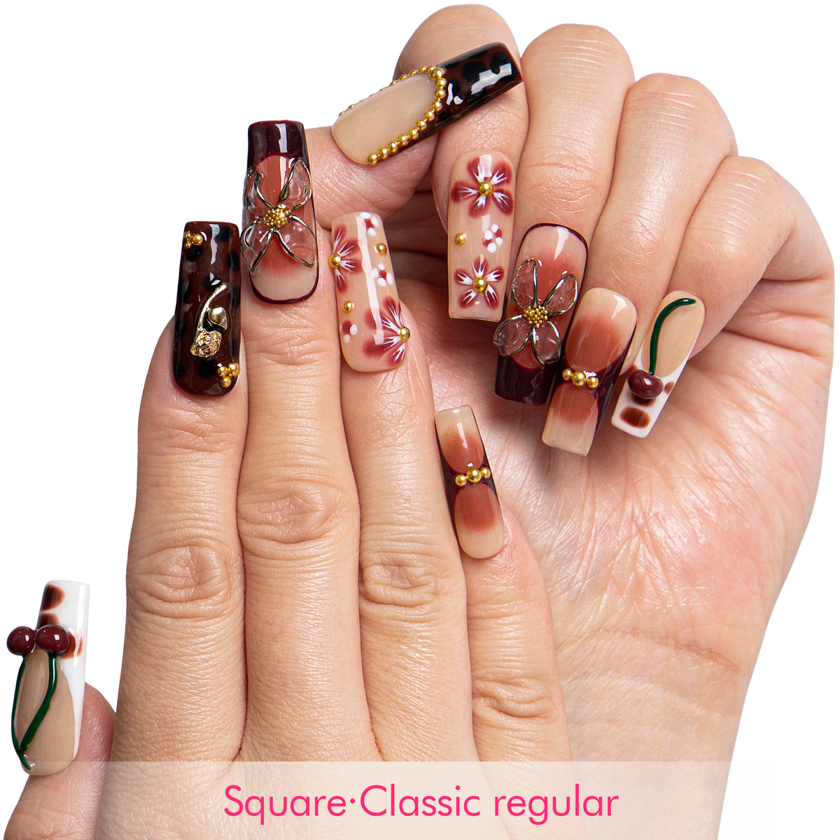 Vintage Cherry Handmade Nails H722