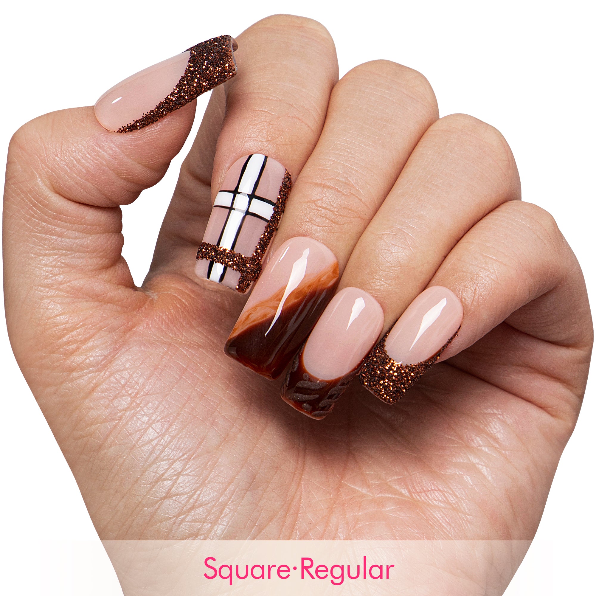 Smoked Mocha Handmade Nails H727
