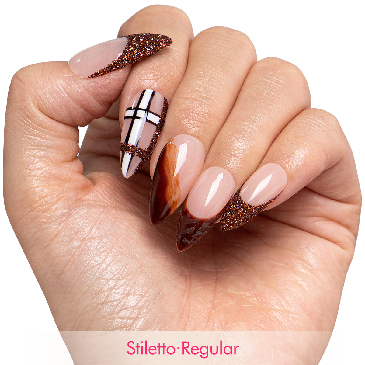 Smoked Mocha Handmade Nails H727