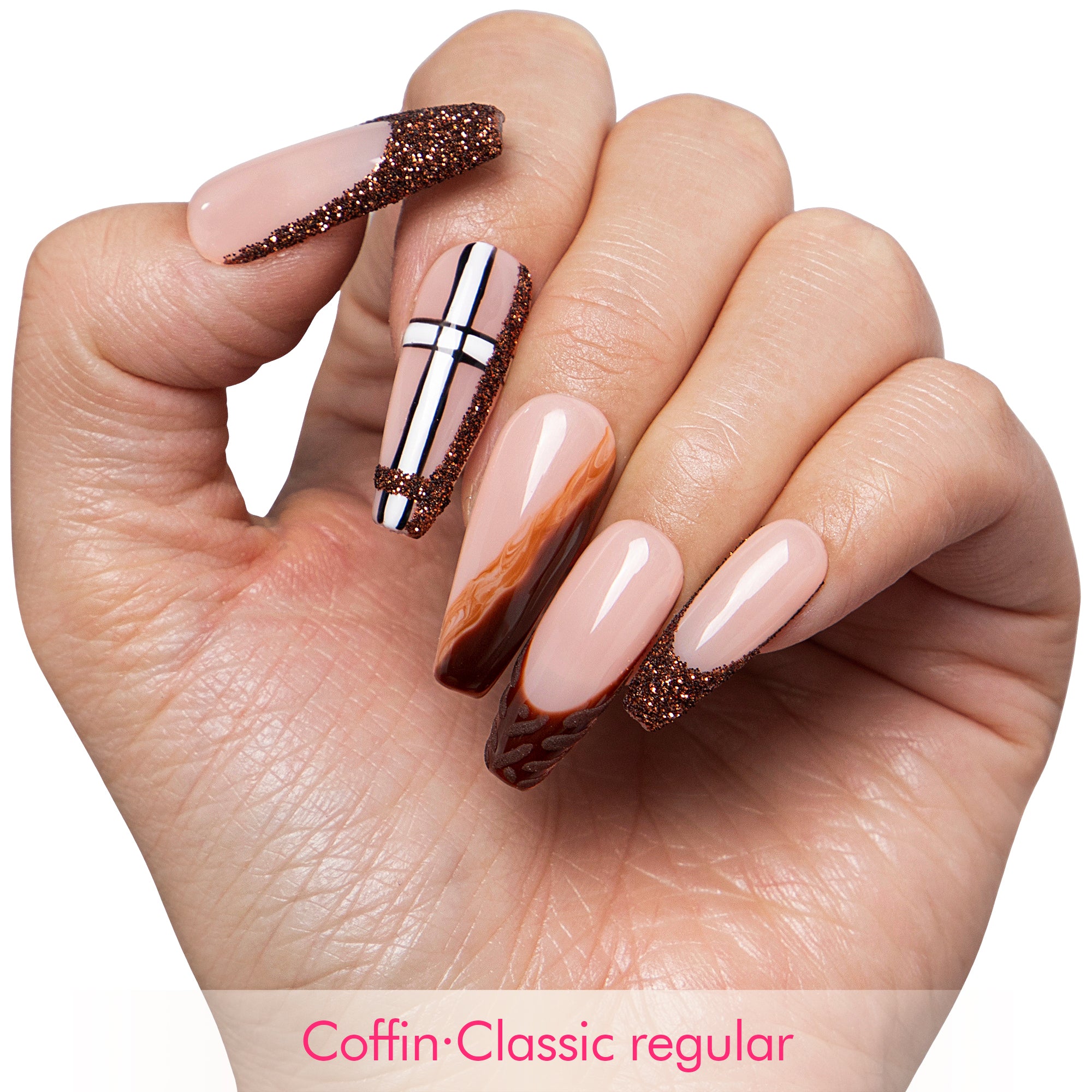 Smoked Mocha Handmade Nails H727