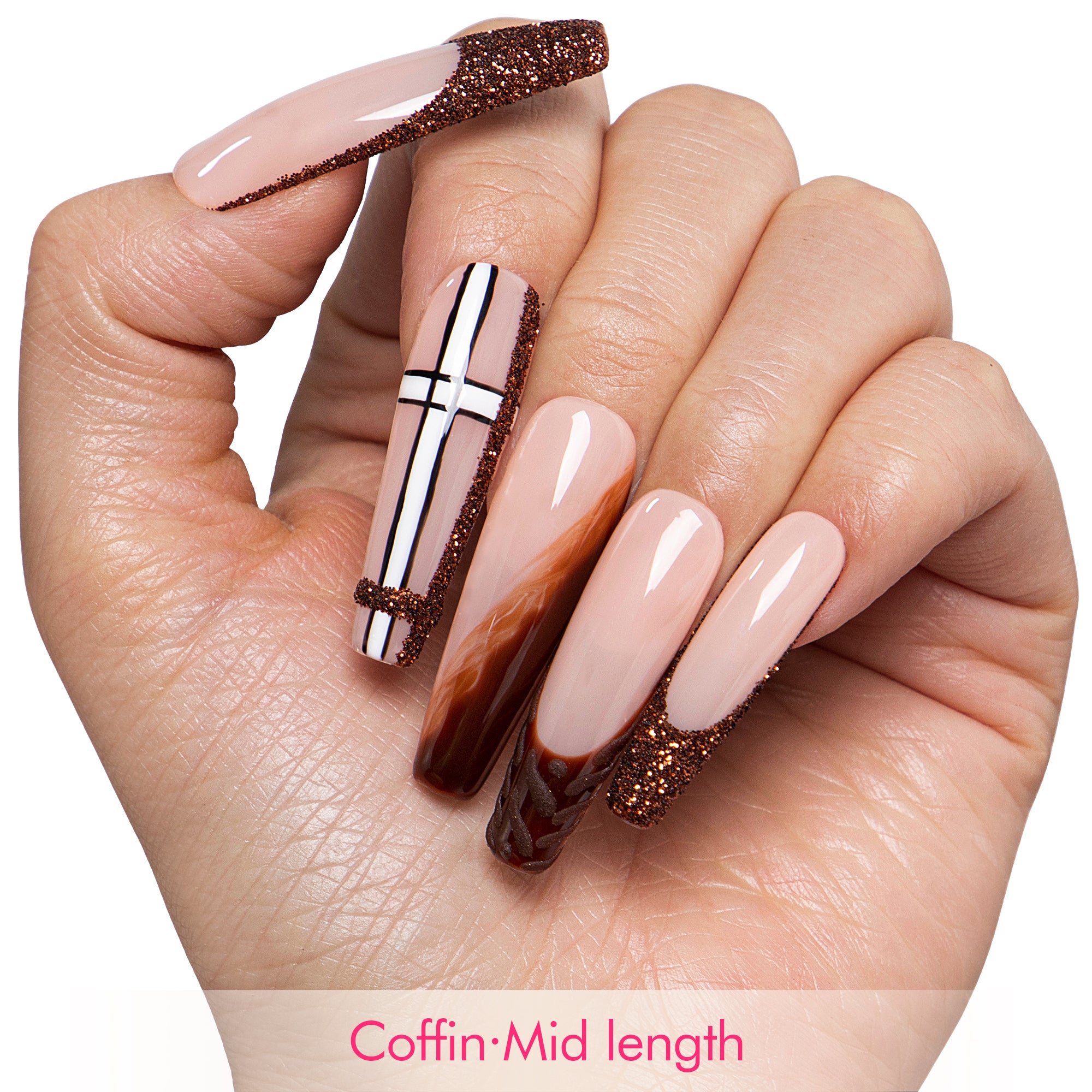 Smoked Mocha Handmade Nails H727
