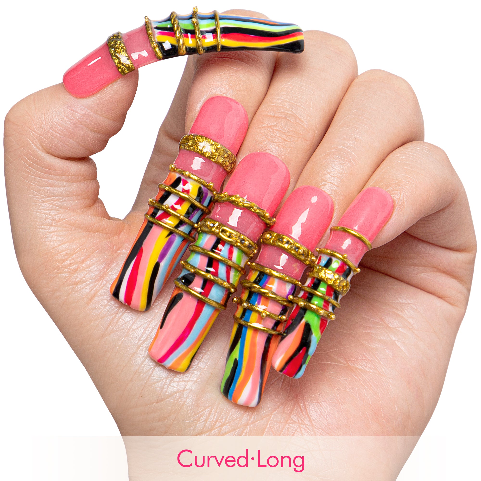 Sacred Stripe Handmade Nails H728