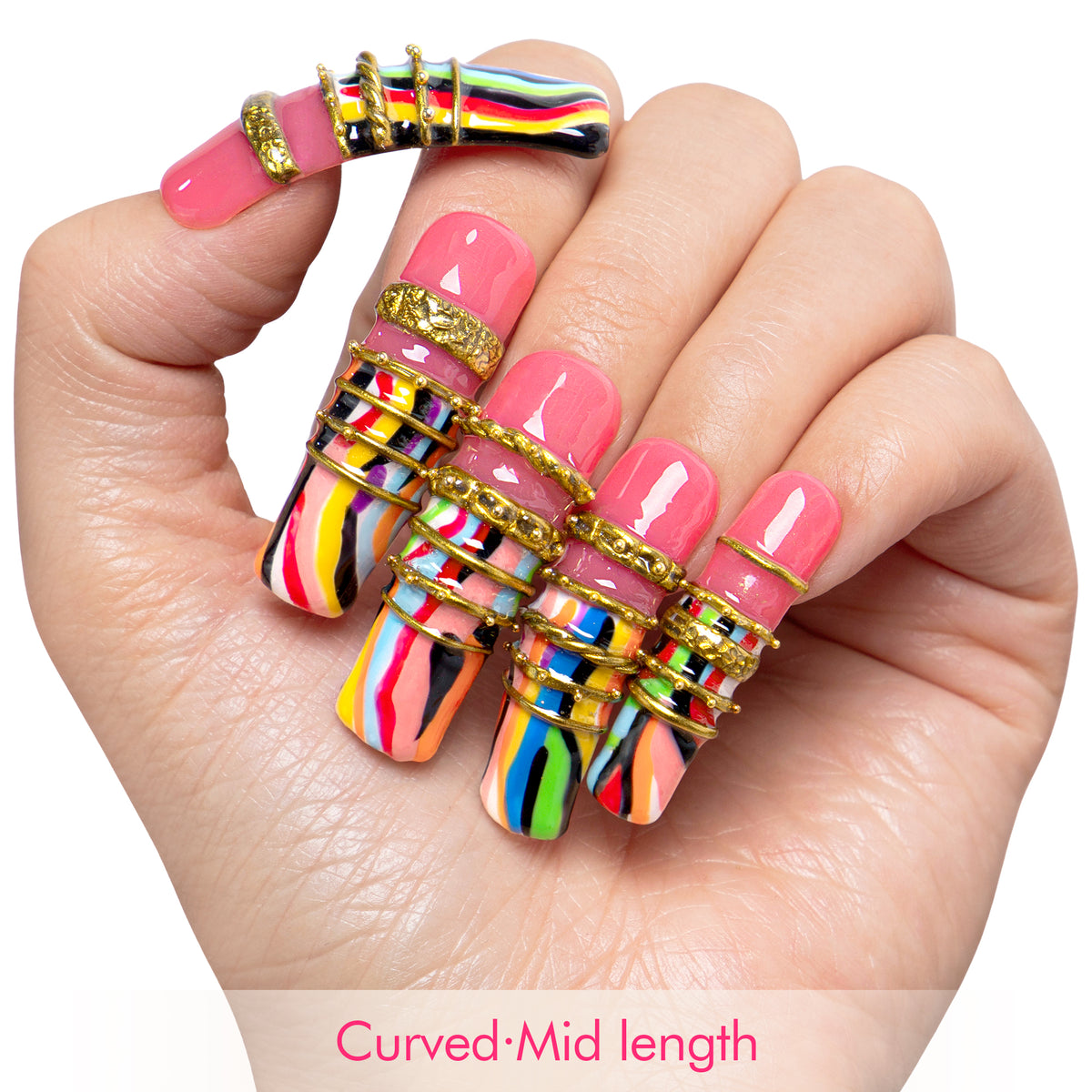 Sacred Stripe Handmade Nails H728