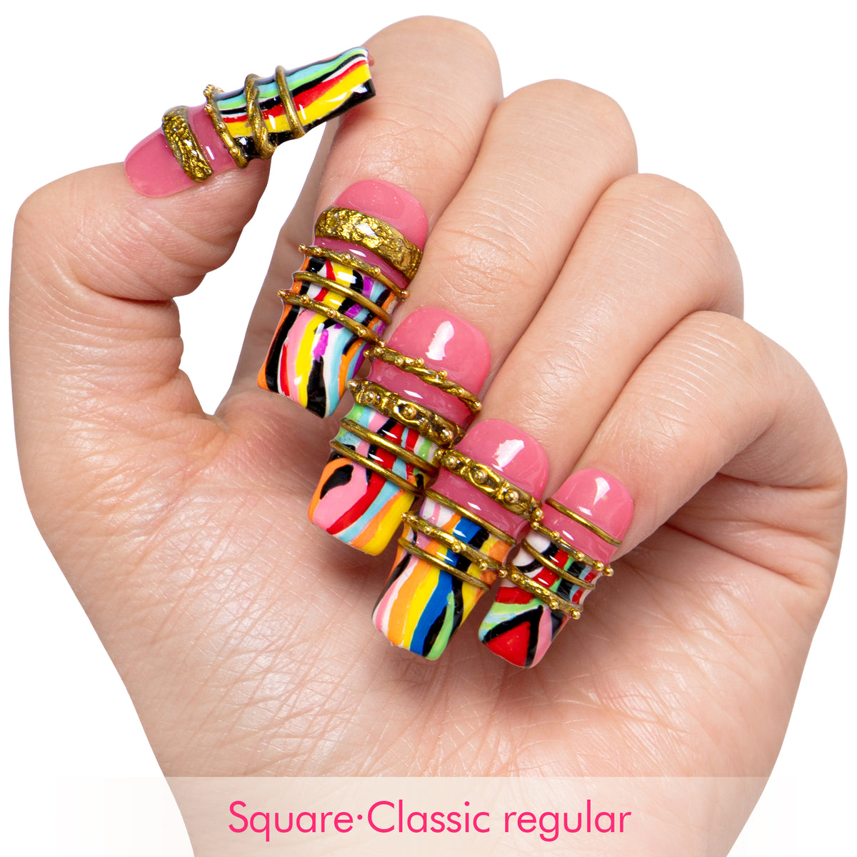 Sacred Stripe Handmade Nails H728