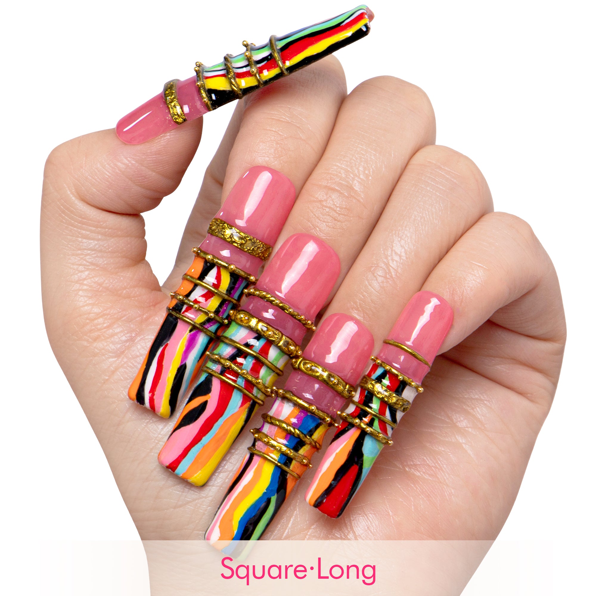 Sacred Stripe Handmade Nails H728