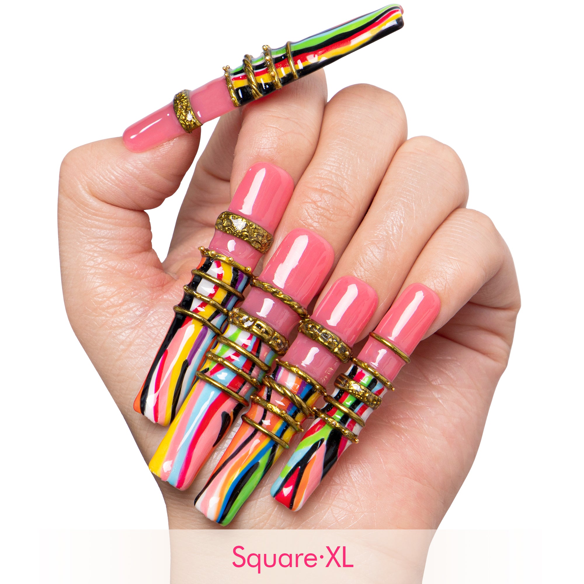 Sacred Stripe Handmade Nails H728