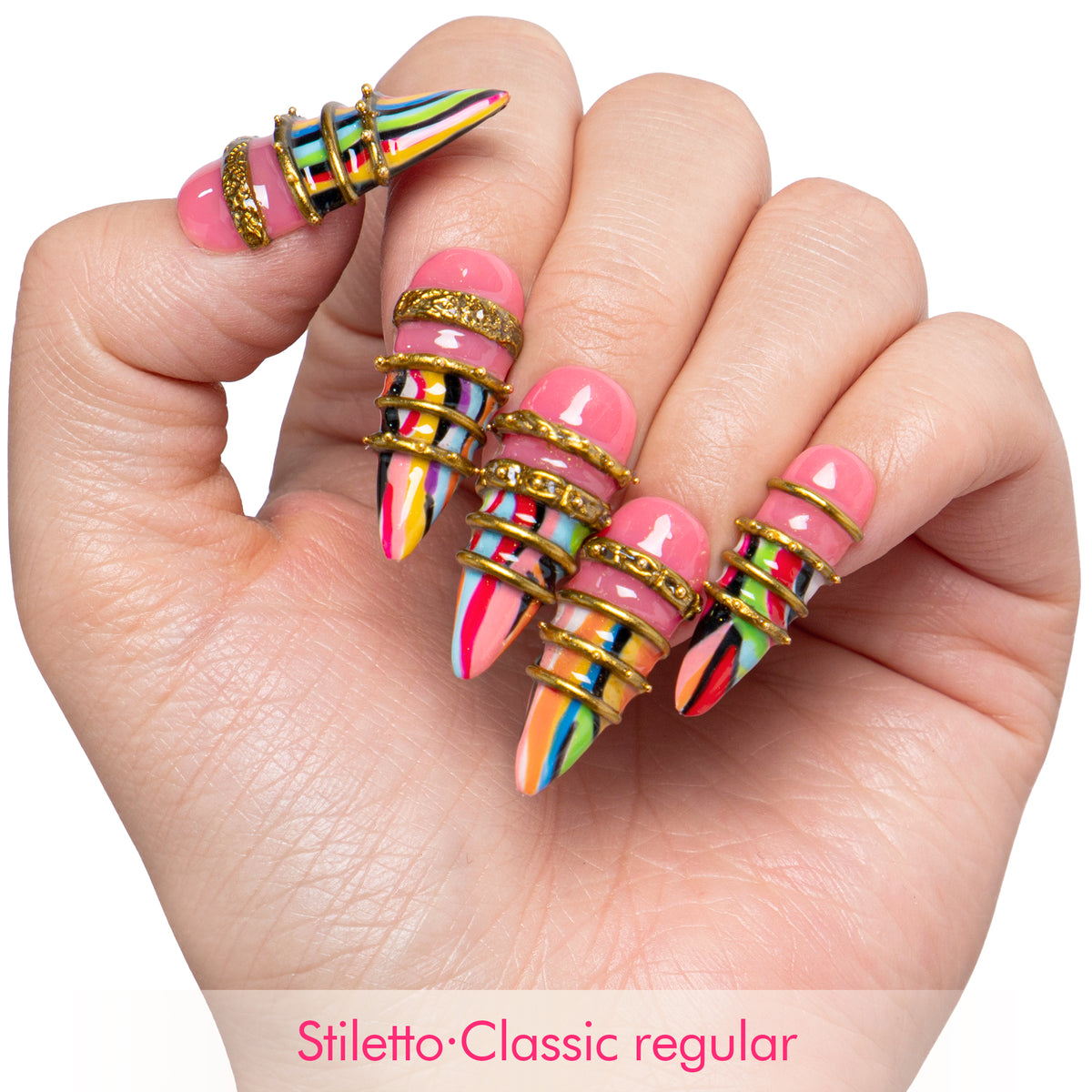 Sacred Stripe Handmade Nails H728