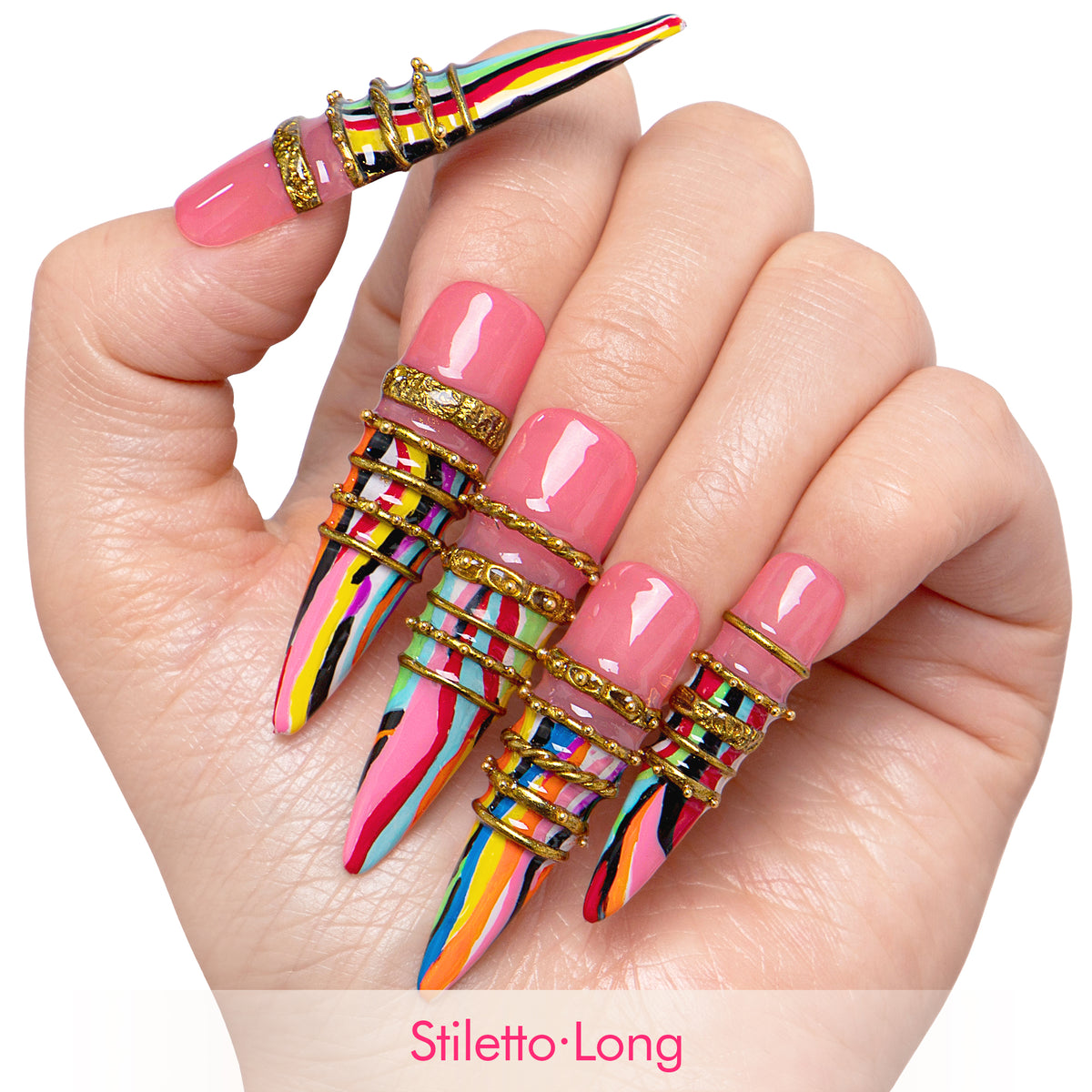 Sacred Stripe Handmade Nails H728