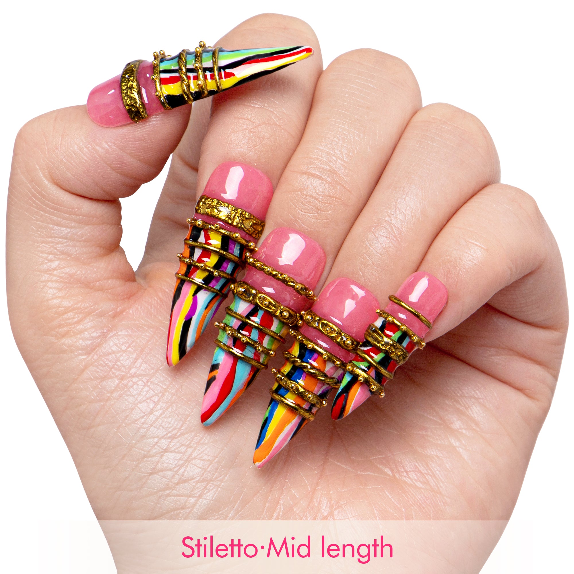 Sacred Stripe Handmade Nails H728