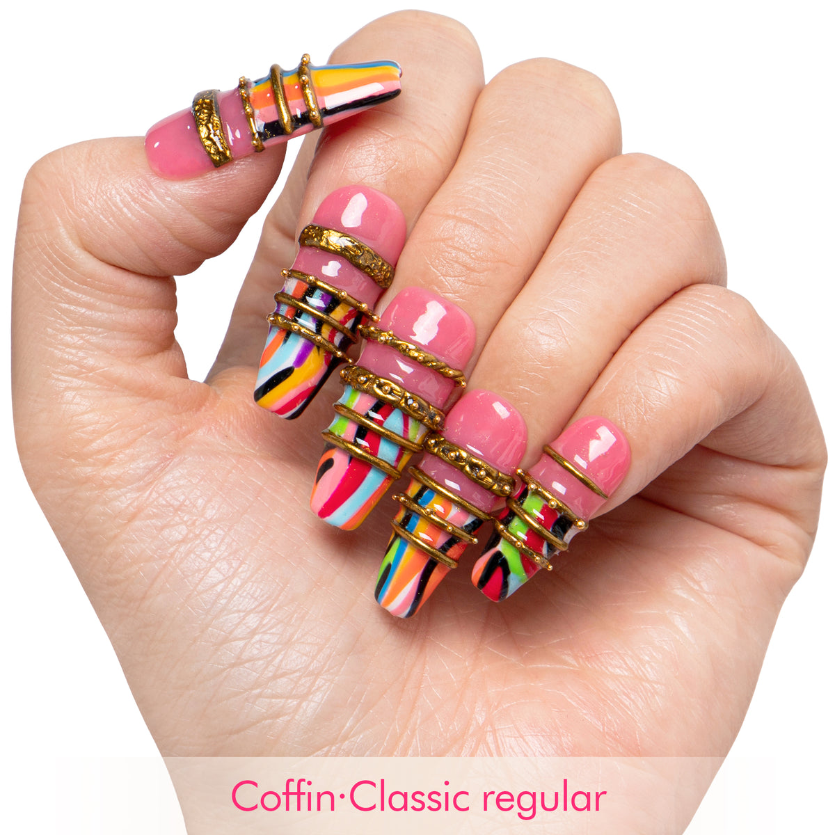 Sacred Stripe Handmade Nails H728