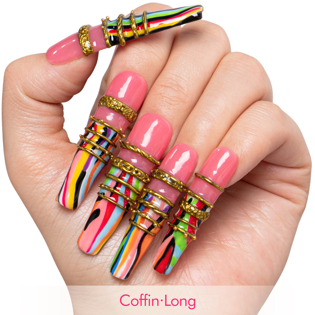 Sacred Stripe Handmade Nails H728