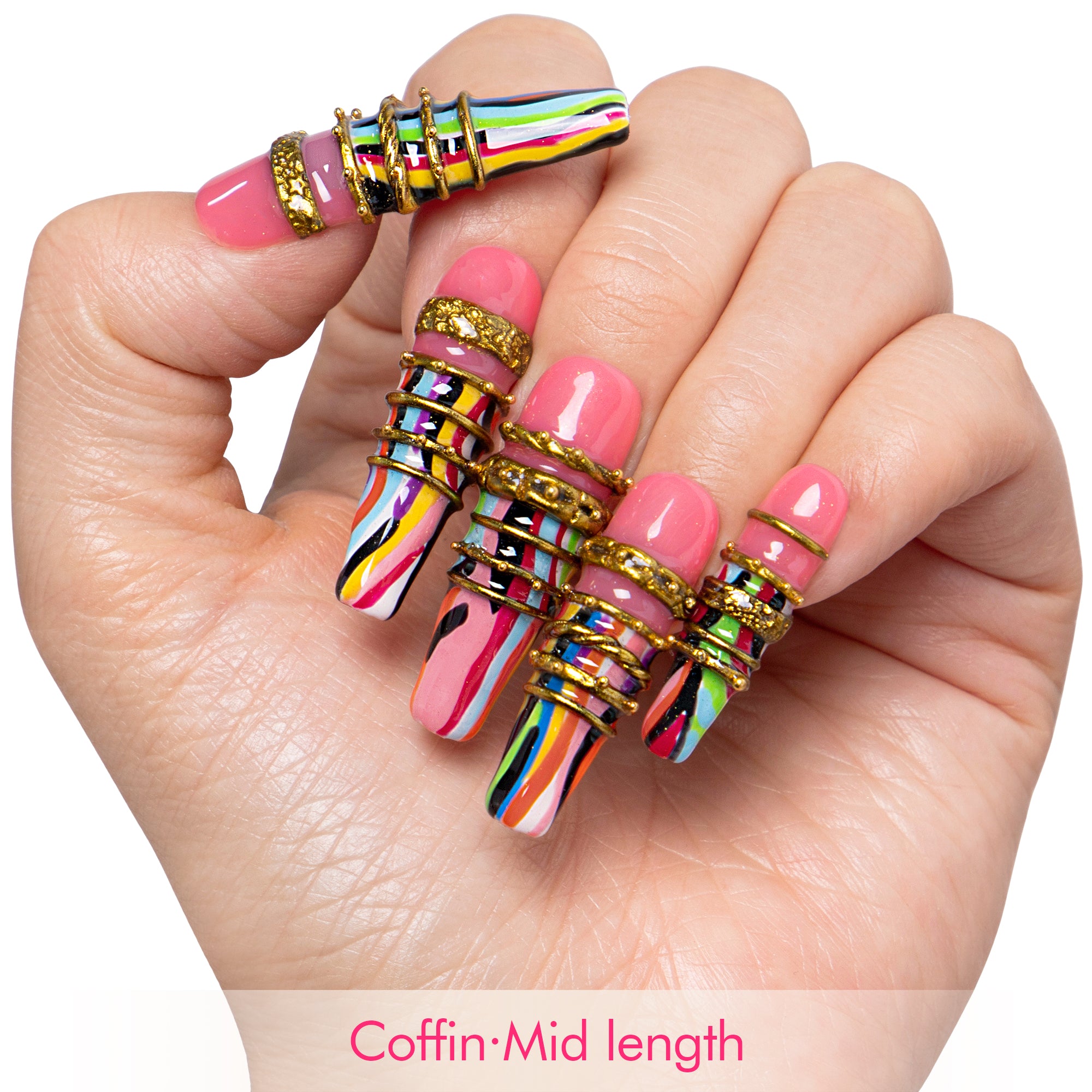 Sacred Stripe Handmade Nails H728