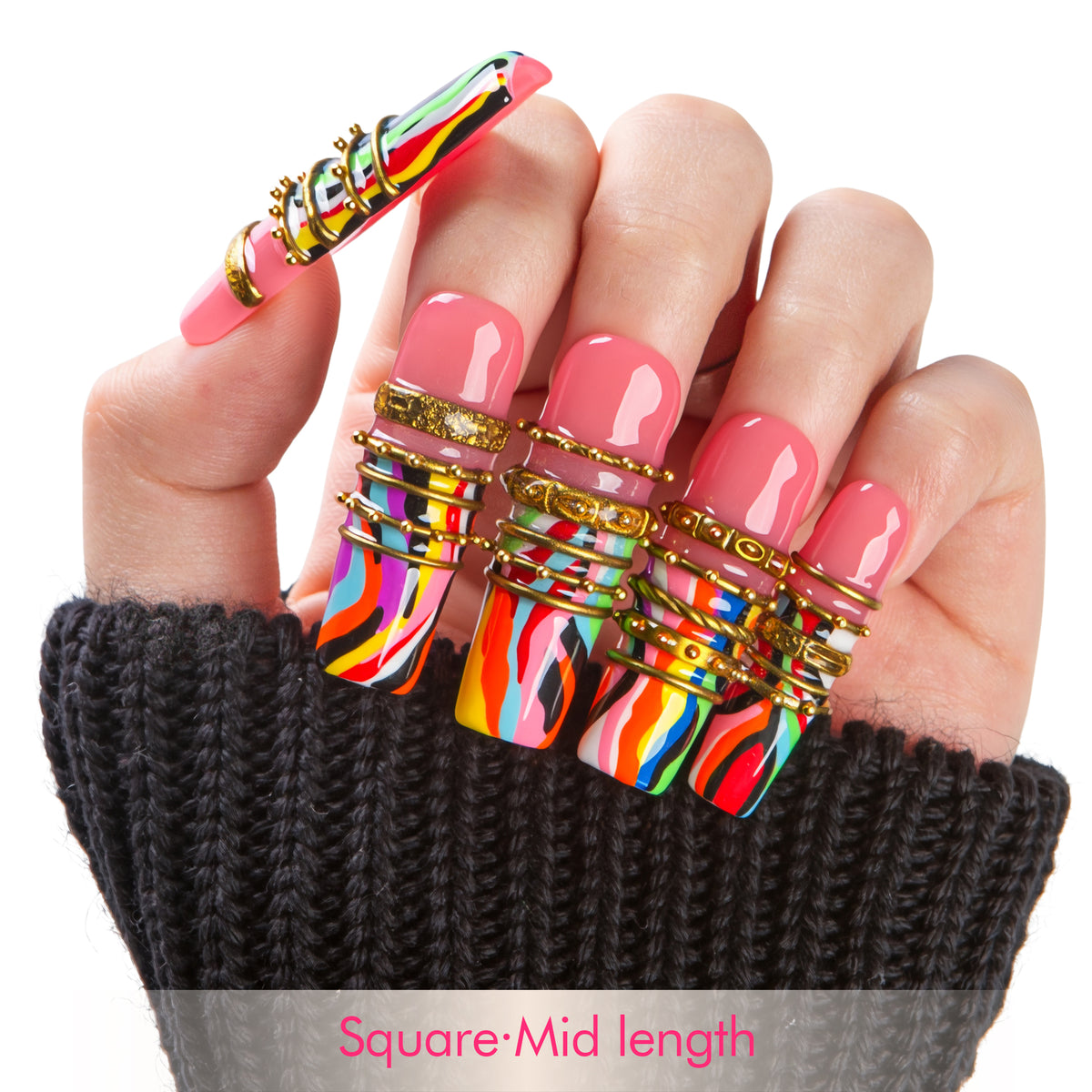 Sacred Stripe Handmade Nails H728