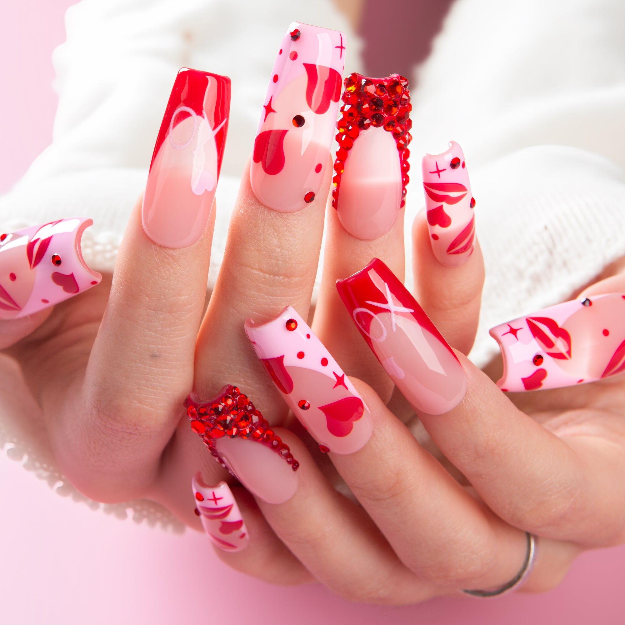 Love Bite Handmade Square Nails H731 RTS