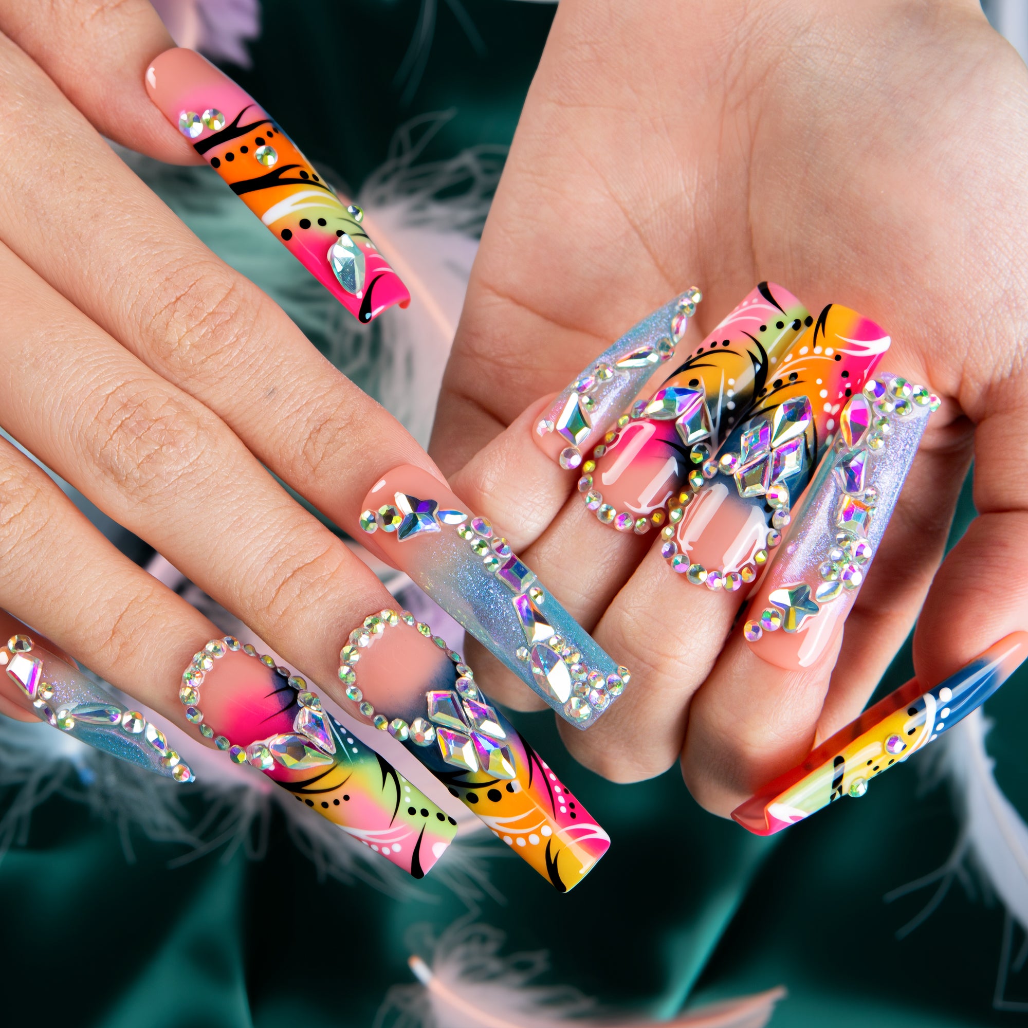 Aurora Melt Handmade Nails H732