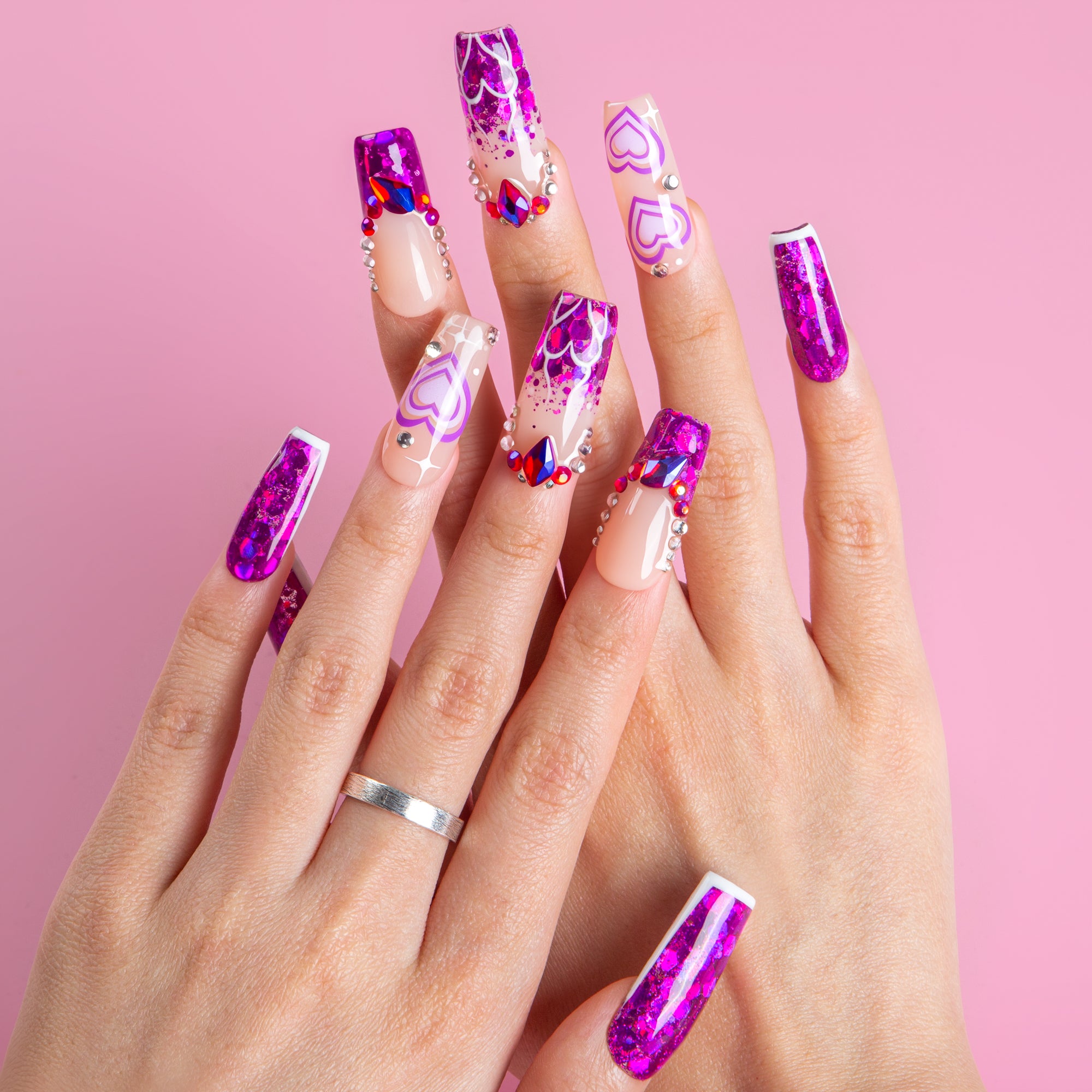 Violet Riot Handmade Square Nails H734 RTS