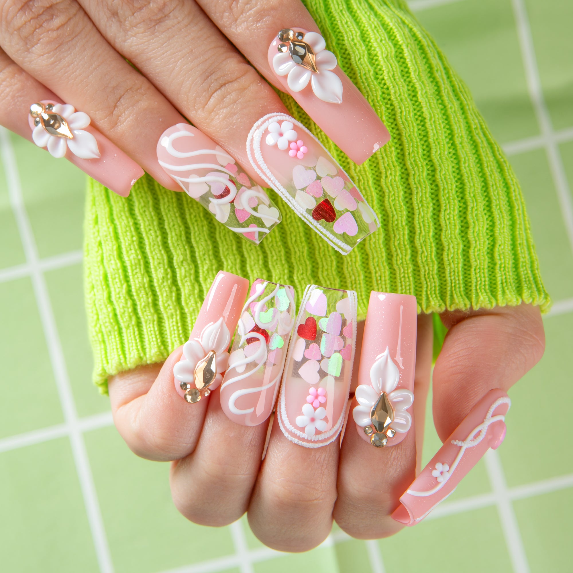 Blush Petal Handmade Nails H735