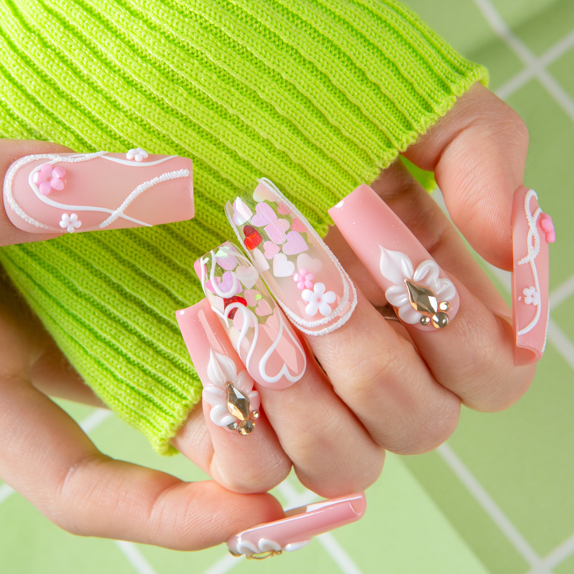 Blush Petal Handmade Nails H735