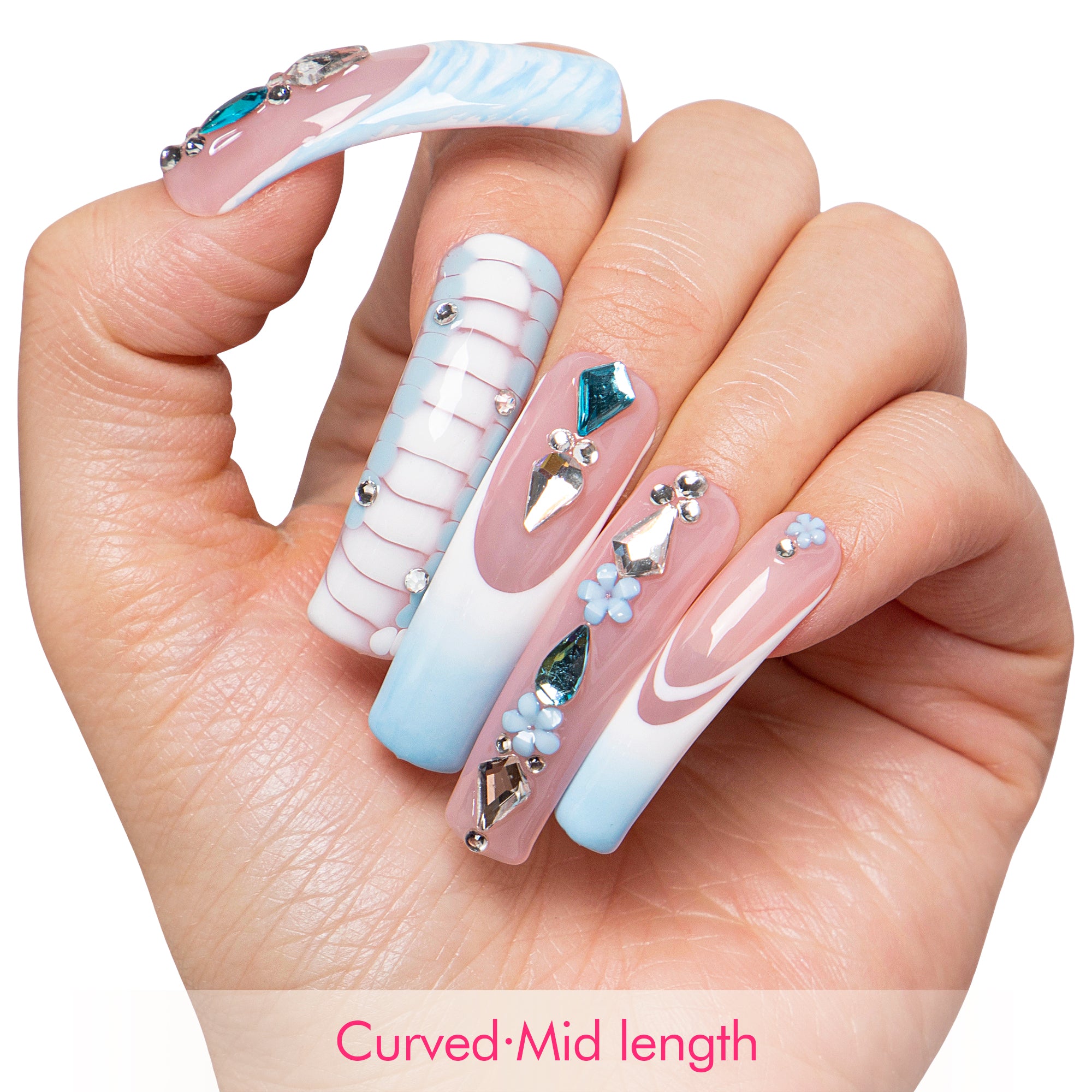 Glacier Jewel Handmade Nails H738