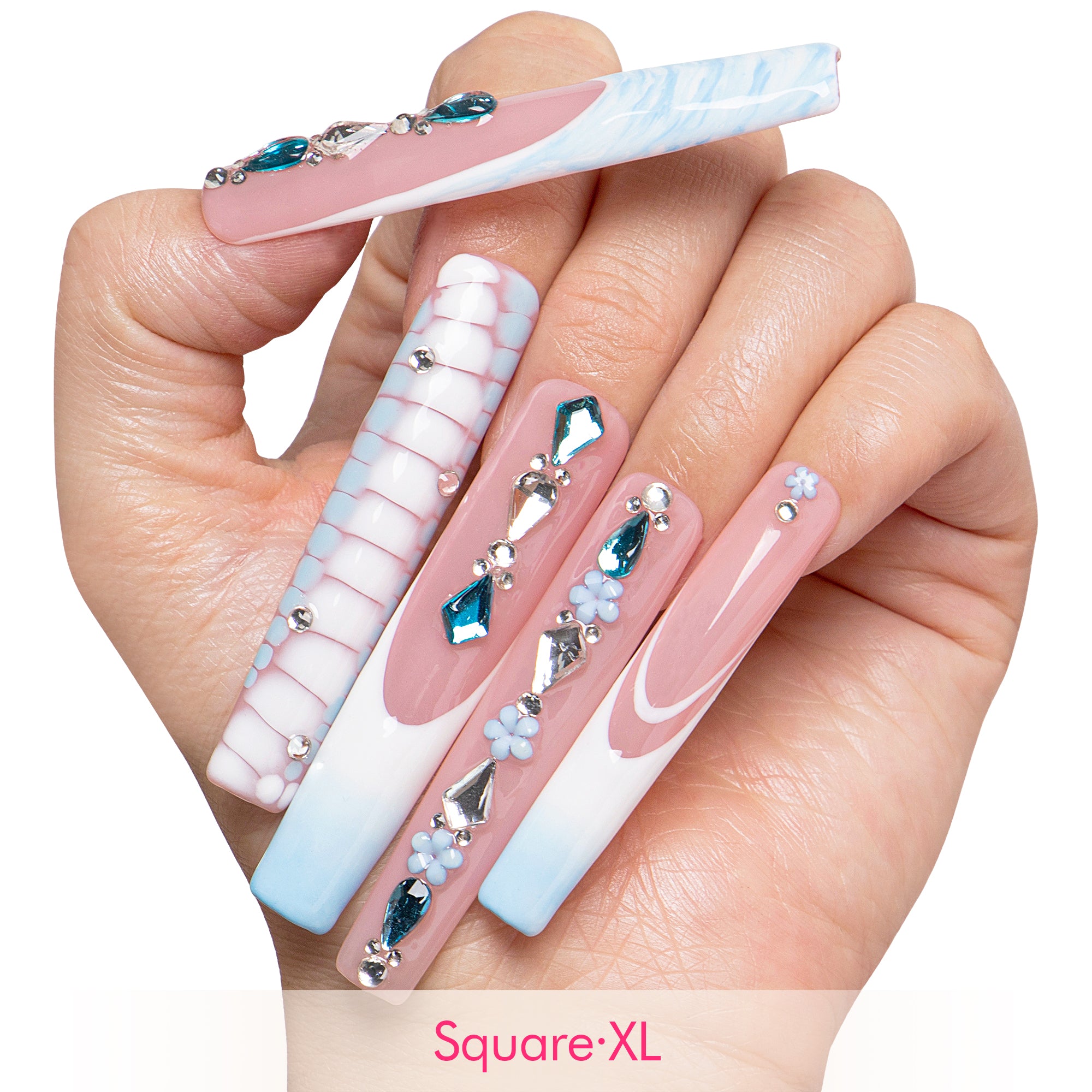 Glacier Jewel Handmade Nails H738